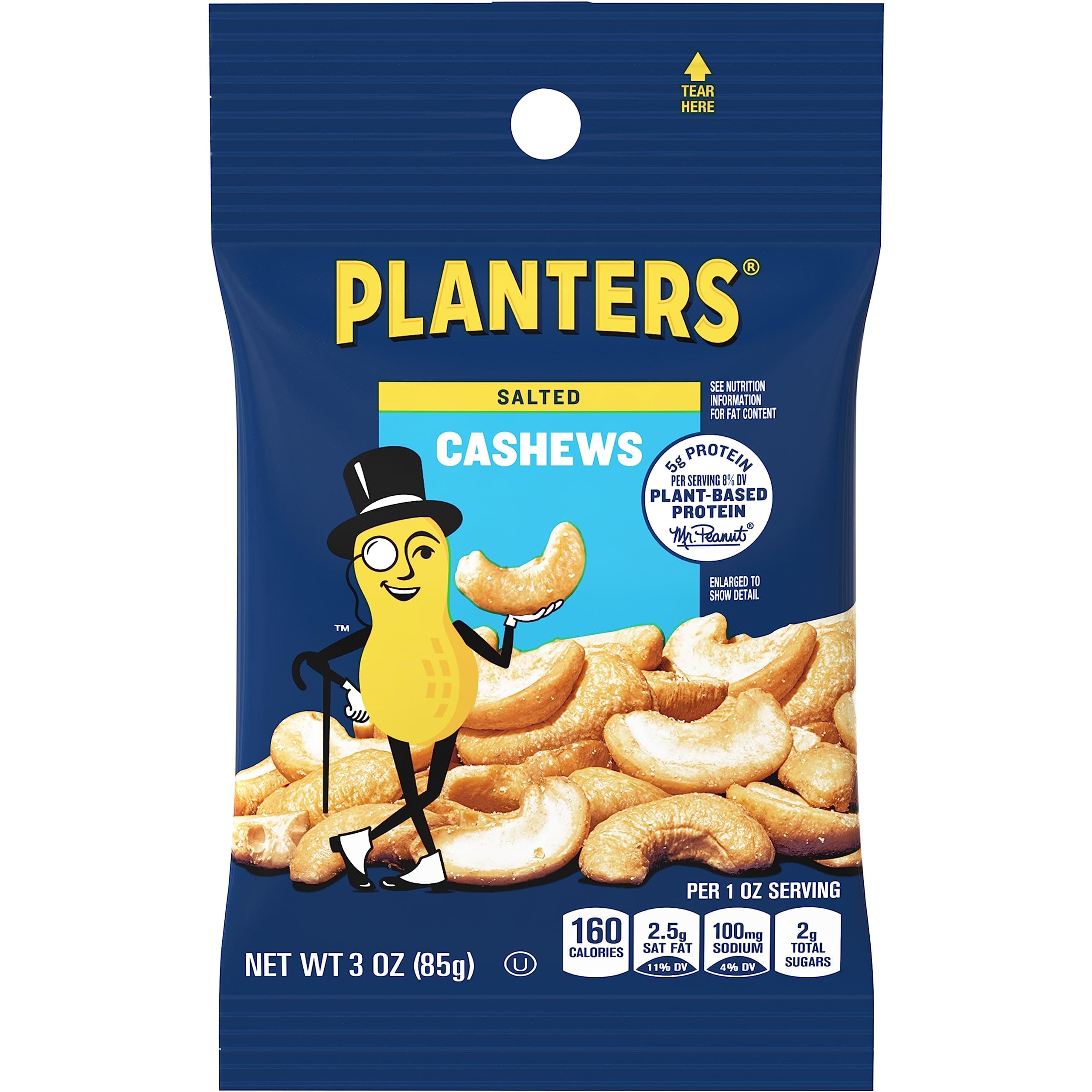 Planters Salted Cashews (12 ct Pack, 3 oz Packs)