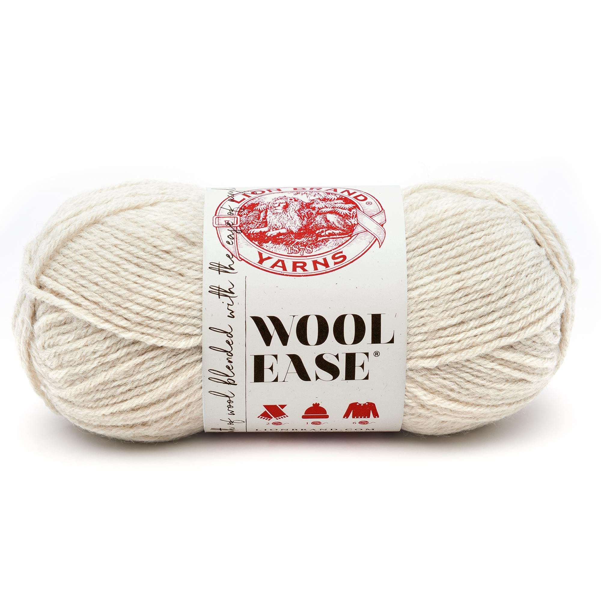 Lion Brand Yarn Wool-Ease Yarn, Worsted-Weight Yarn for Knitting and Crocheting, 1 Pack, Natural Heather