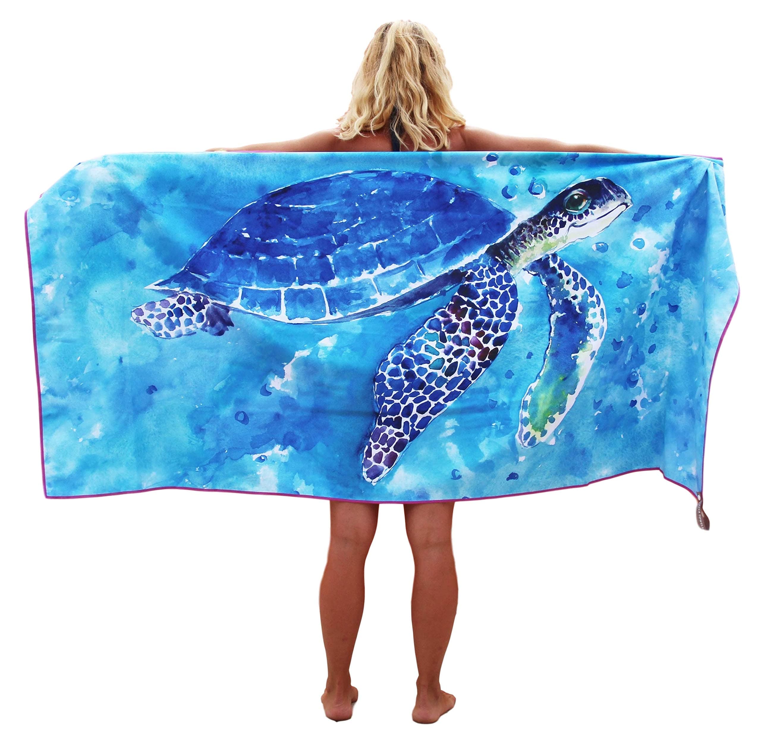Tuvizo Beach Towel - Microfiber Quick Dry Sand Free Oversized Towels with Travel Bag 71 x 31”