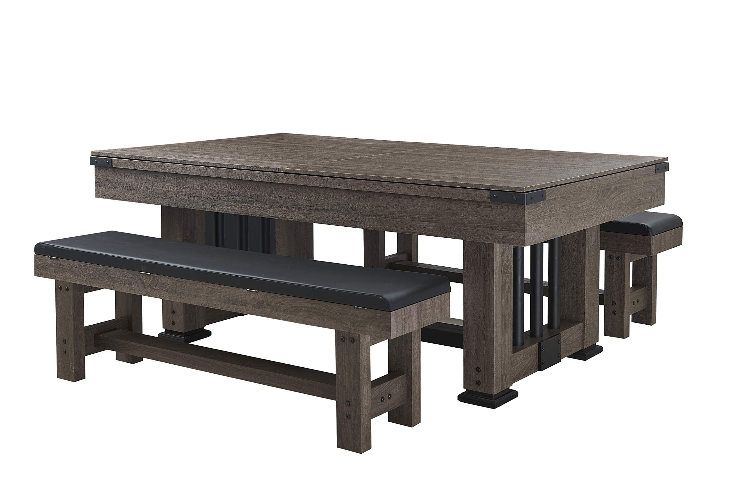 Danville 7 ft Combination Table with Dinning, Billiards, Table Tennis, Dual Storage Bench Seating