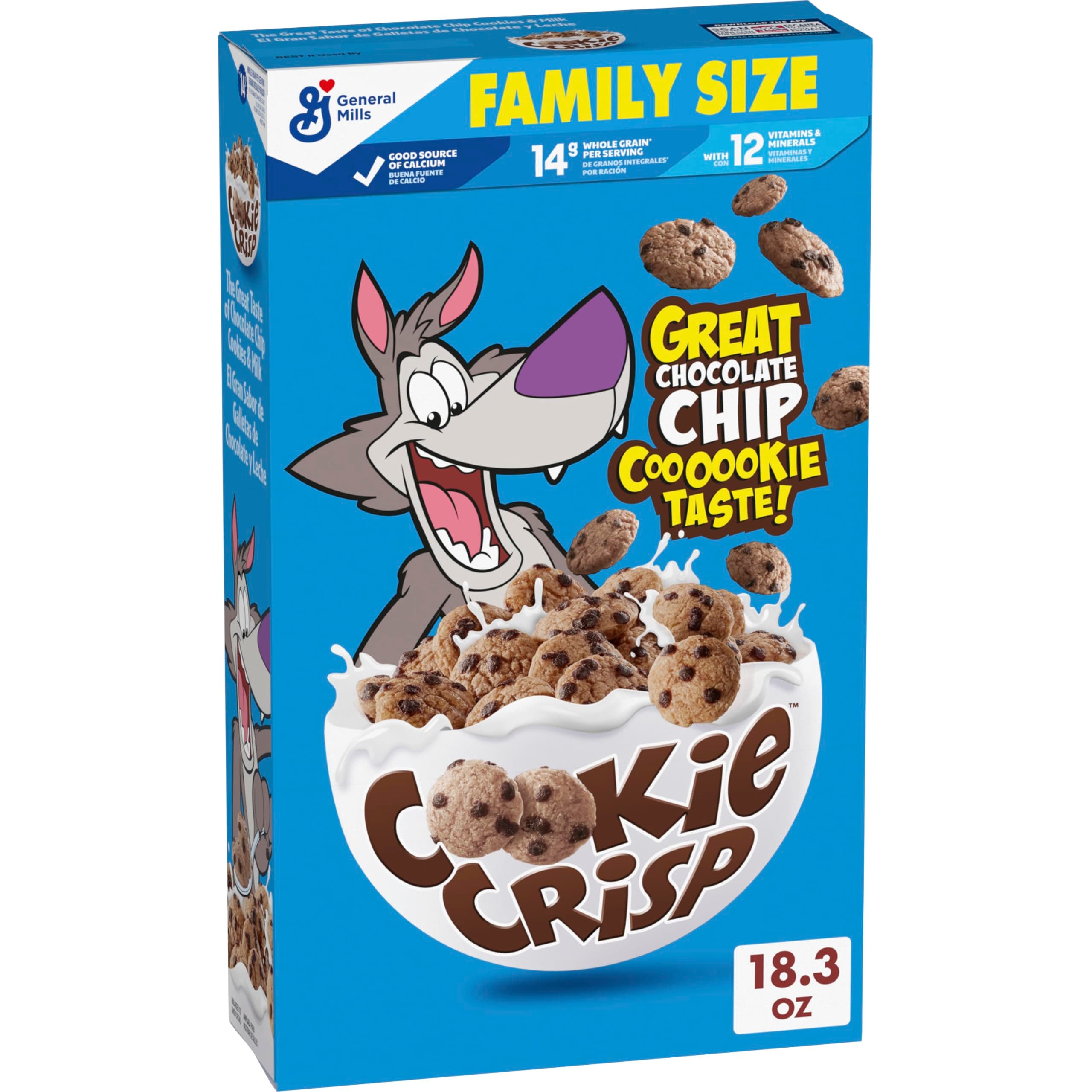Breakfast Cereal, Chocolate Chip Cookie Taste, Made with Whole Grain, Family Size, 18.3 oz