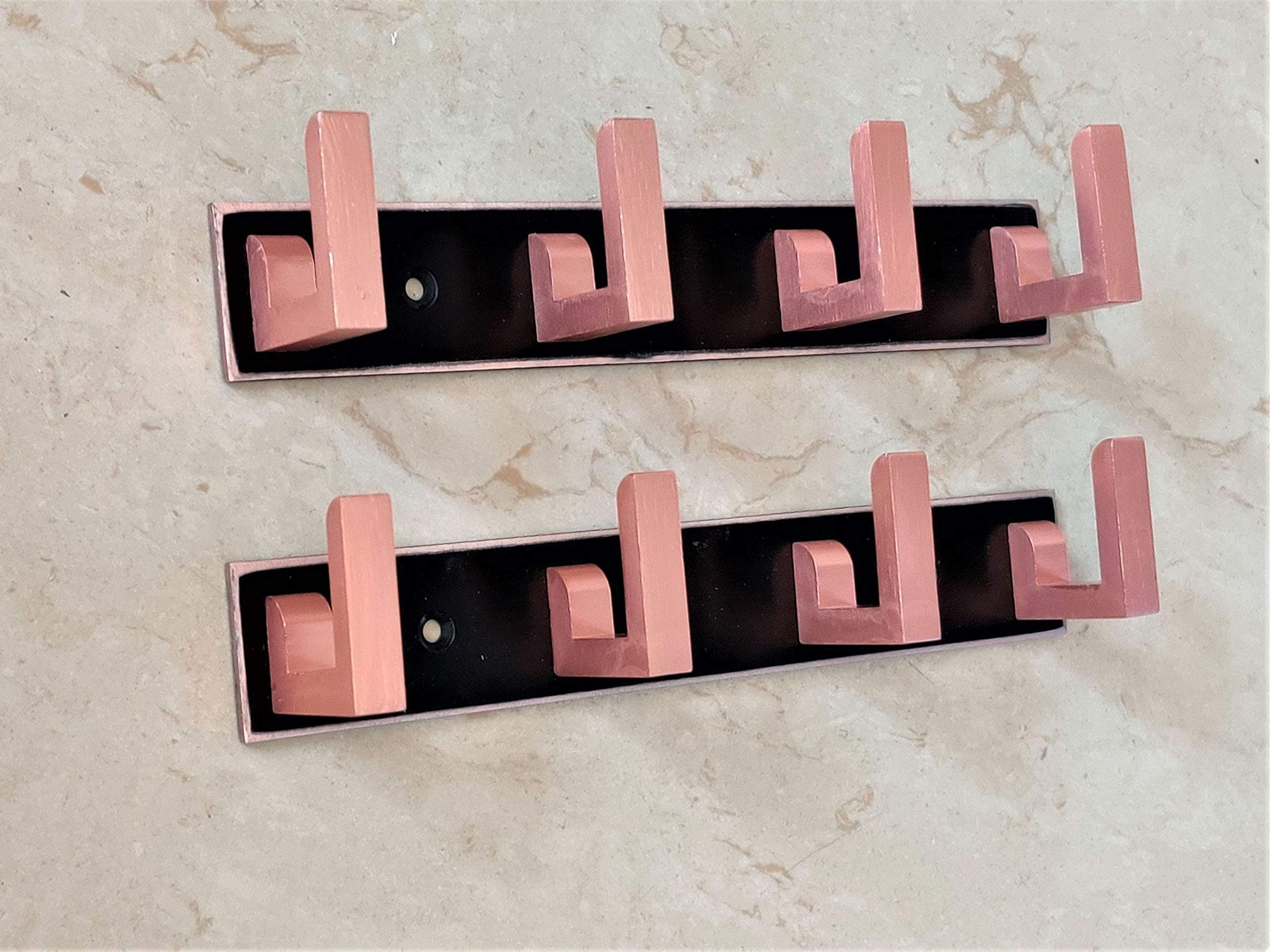 4 Pin Copper 2set Bathroom Cloth Hooks Hanger Door Wall Robe Hooks Rail for Hanging Keys,Clothes,Towel Aluminium 1