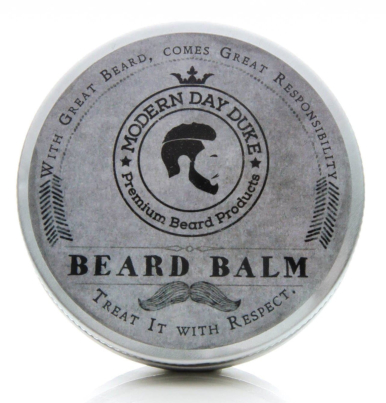 Natural Beard Balm for Men - Modern Day Duke Leave in beard Conditioner, XL 60ml, containing Cocoa Butter, Shea Butter, Sweet Almond Oil, Ceadarwood and Lime for Beards, Mustaches, & Goatees, the Best for Thicker Fuller Healthy Beard Growth, Tame your Facial Hair