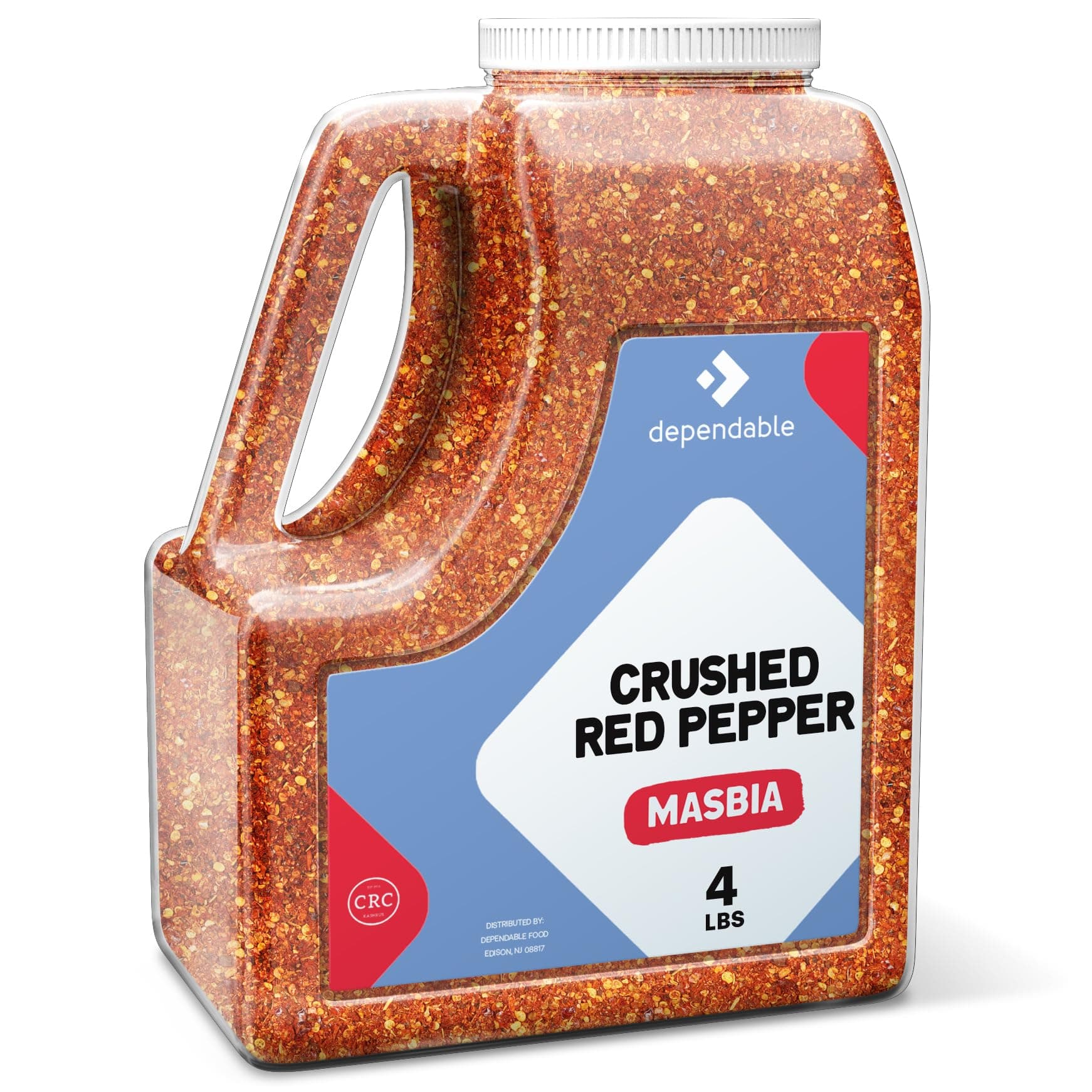 Dependable Food Crushed Red Pepper Flakes - 3.5 Lb. Container - Bulk Size - Kosher Spice Seasoning for Chefs & Culinary Enthusiasts Adds Heat & Depth to Pizza, Pasta, Stir-Fries - Non-GMO & Allergen-Free