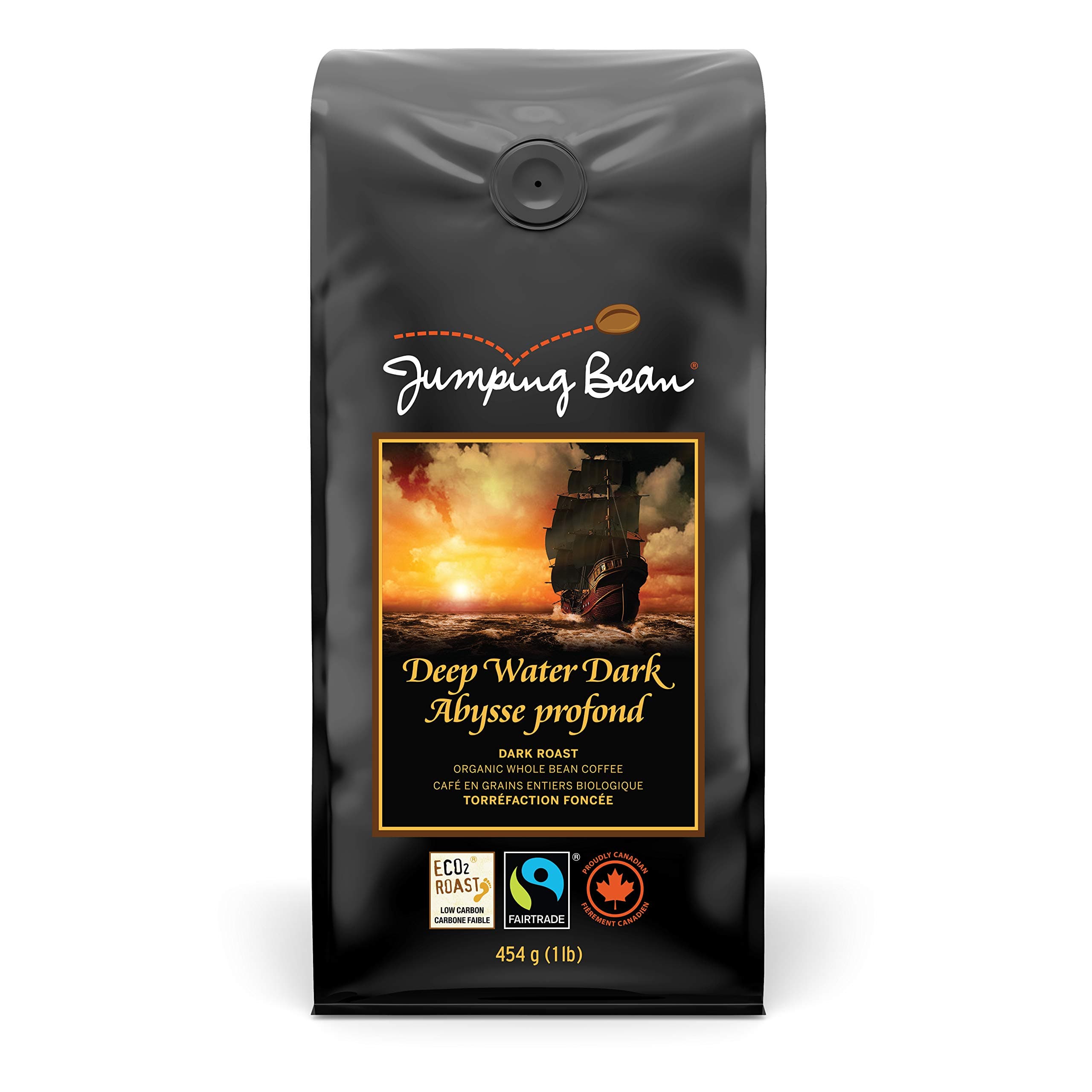 Organic Deep Water Dark Whole Bean Coffee, 454 GR