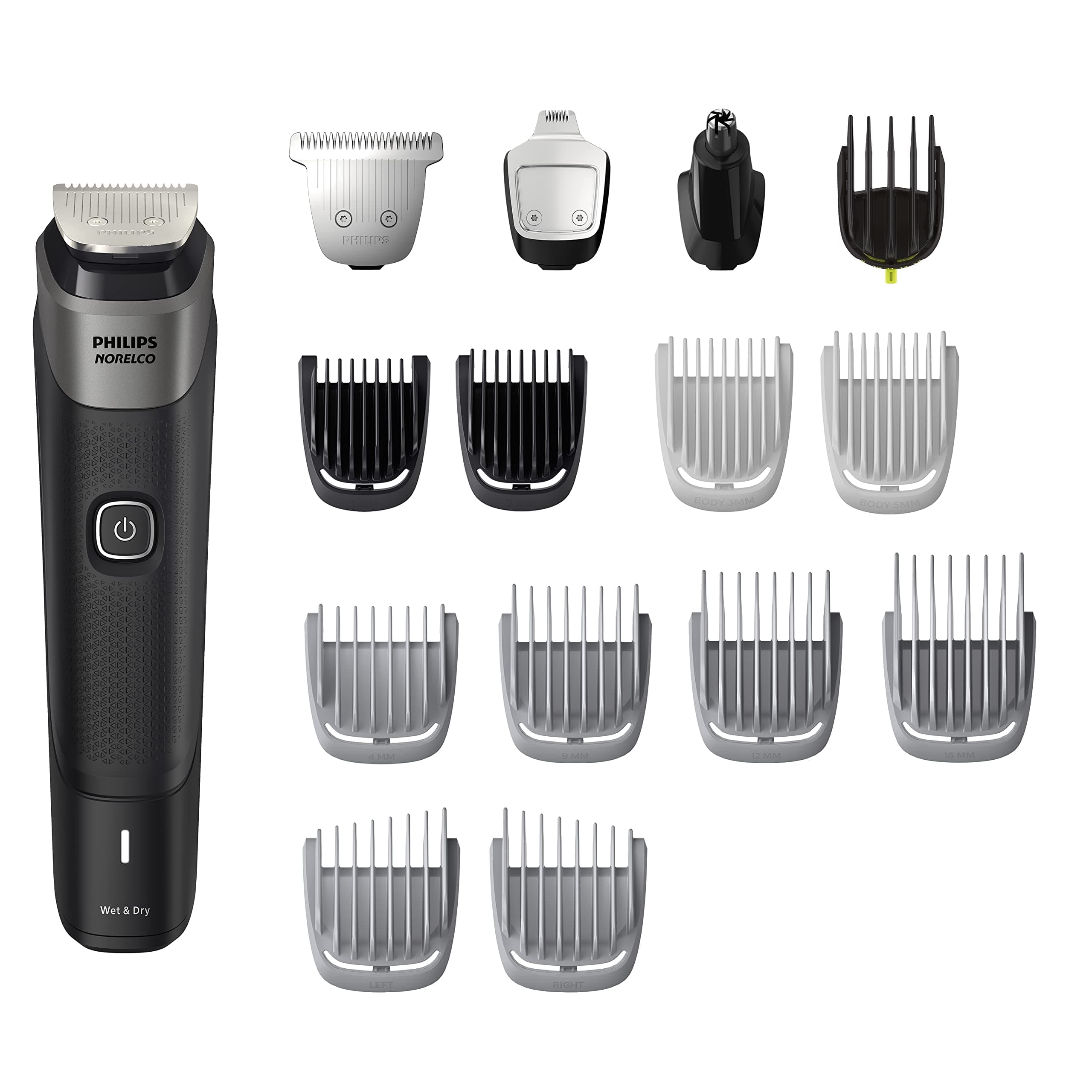 NEW Philips Norelco Multigroom Series 5000 18 Piece, Beard Face, Hair, Body and Intimate Hair Trimmer for Men - NO BLADE OIL MG5910/49