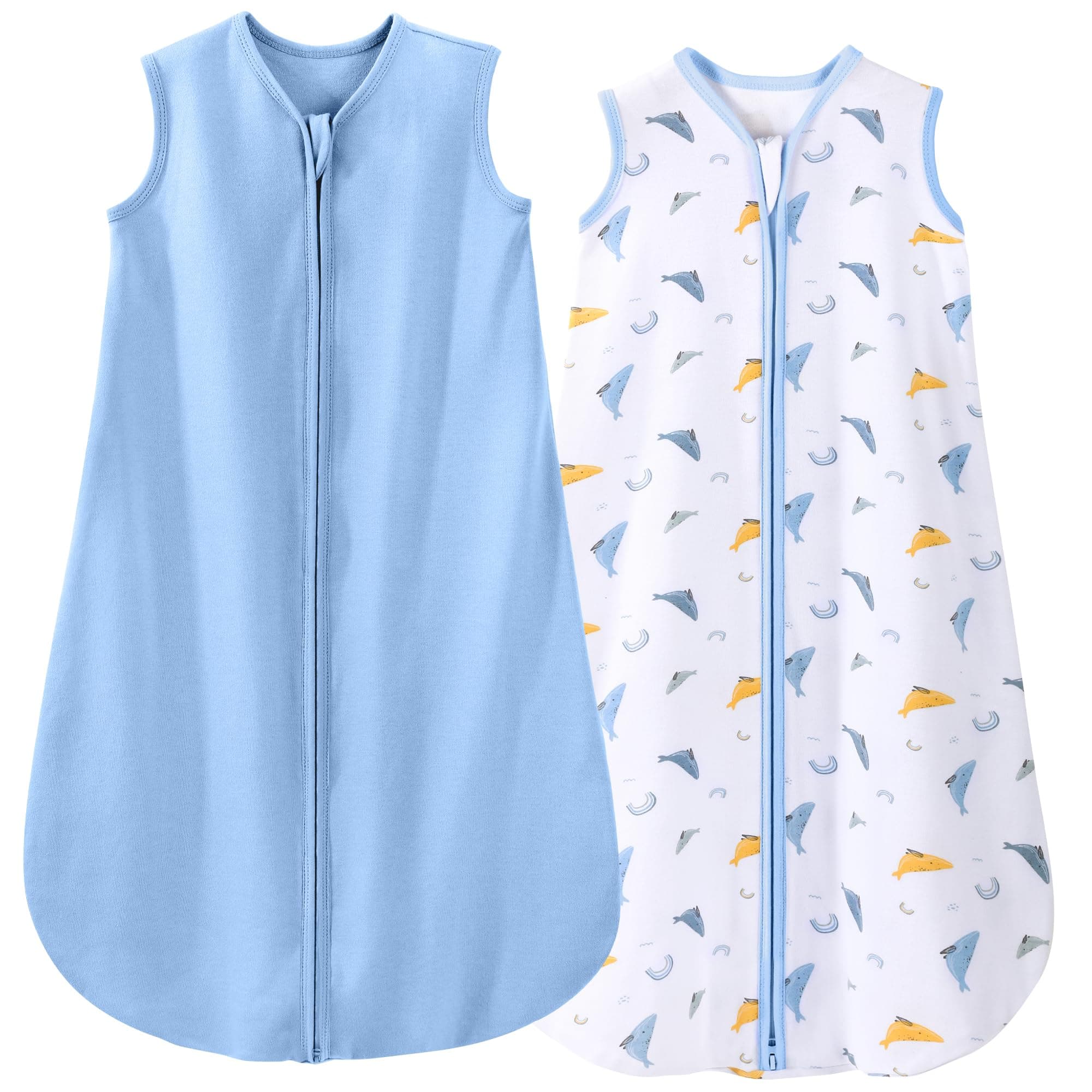 Baby Sleeping Bag 0.5 Tog - 0-6 Months 2 Pack Summer Sleeping Bag Baby 100% Organic Cotton Sleep Sack for Newbron Infant Toddler