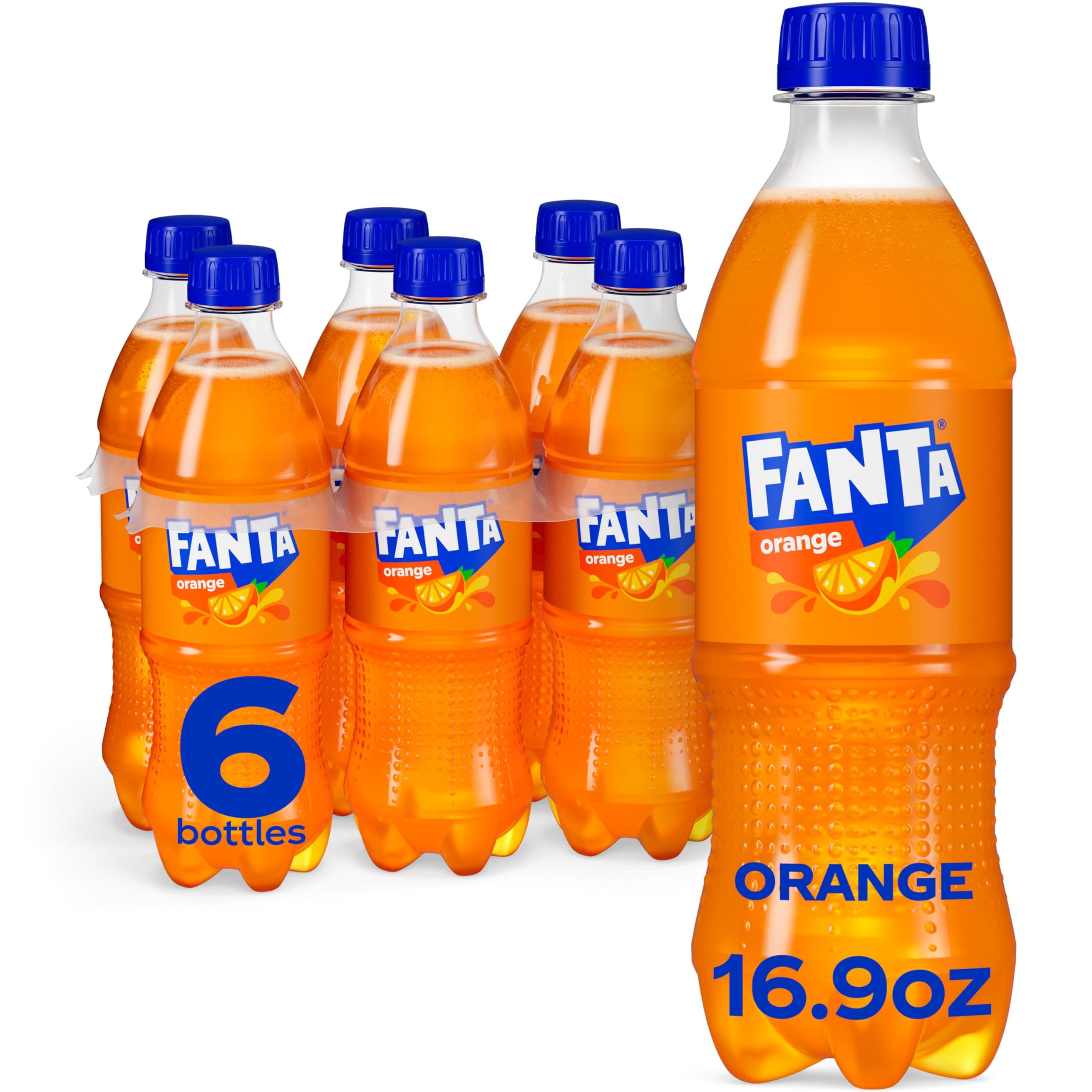 Orange Soda Soft Drink, 16.9 fl oz Bottles, 6 Pack