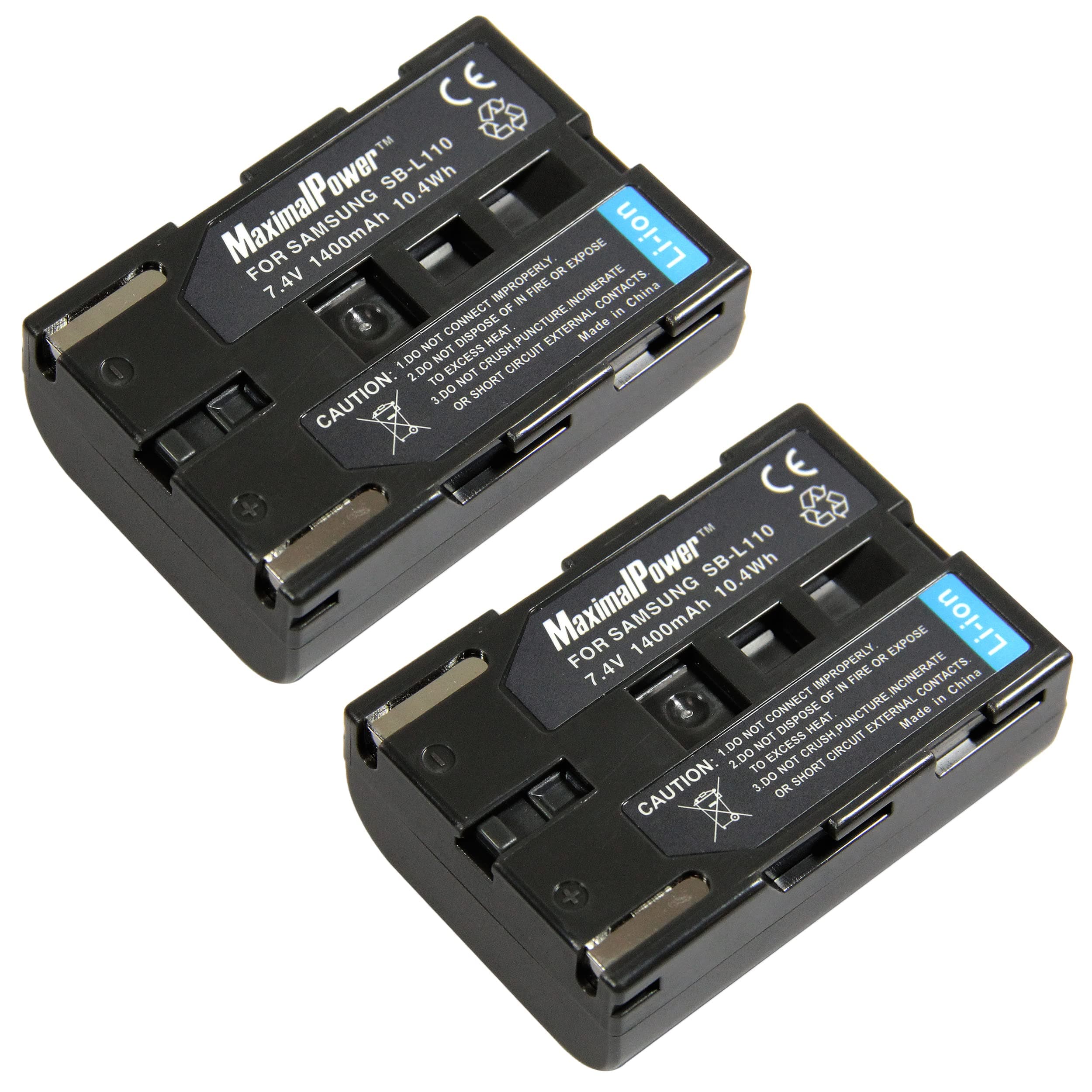 MaximalPower Replacement Battery (2 Pack) for Samsung SB-L110 SB-LS110 VM-B710 SC-D180