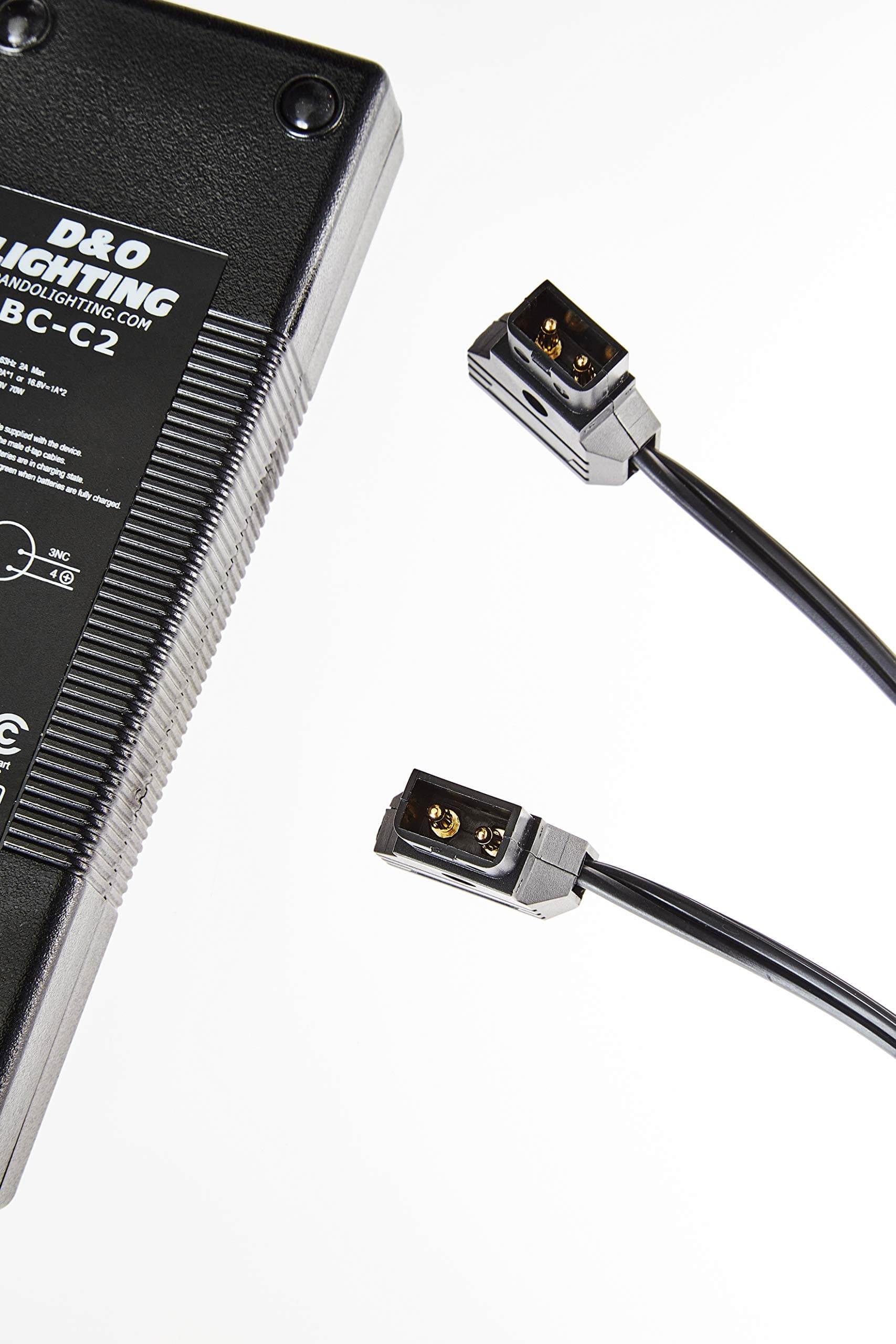 D&O Lighting Dual D-Tap Battery Charger, Li-Ion Gold Mount and V Mount Battery Charger for Broadcast Video Camera and Professional Camcorder Batteries, Compatible with Sony, Comer and More