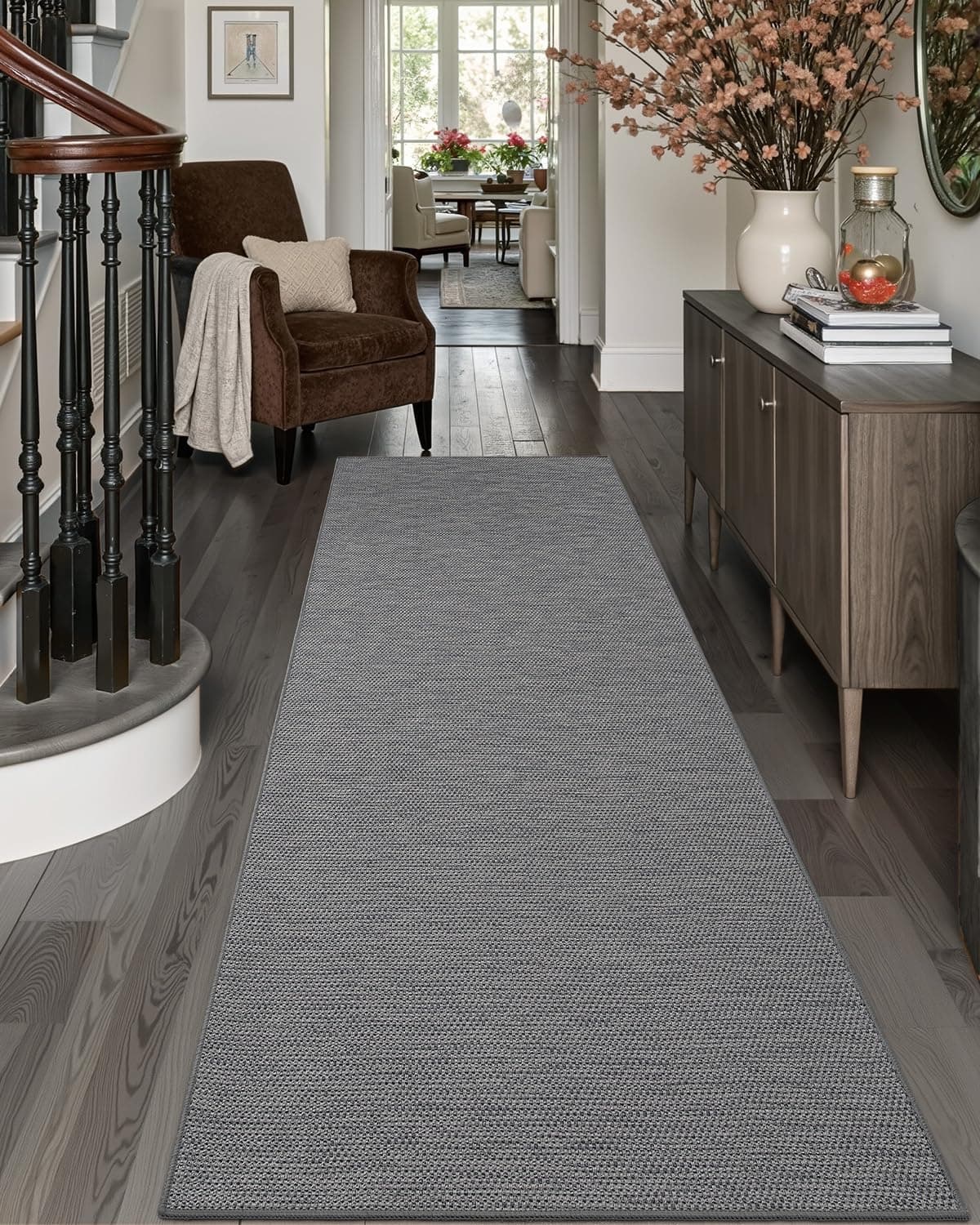 - DEXI Hallway Runner Rug 2x6, Non Slip Rubber Backed Runners Carpet, Ultra Thin Entryway Rugs Indoor for Kitchen Hallway Entrance Bedroom, Grey