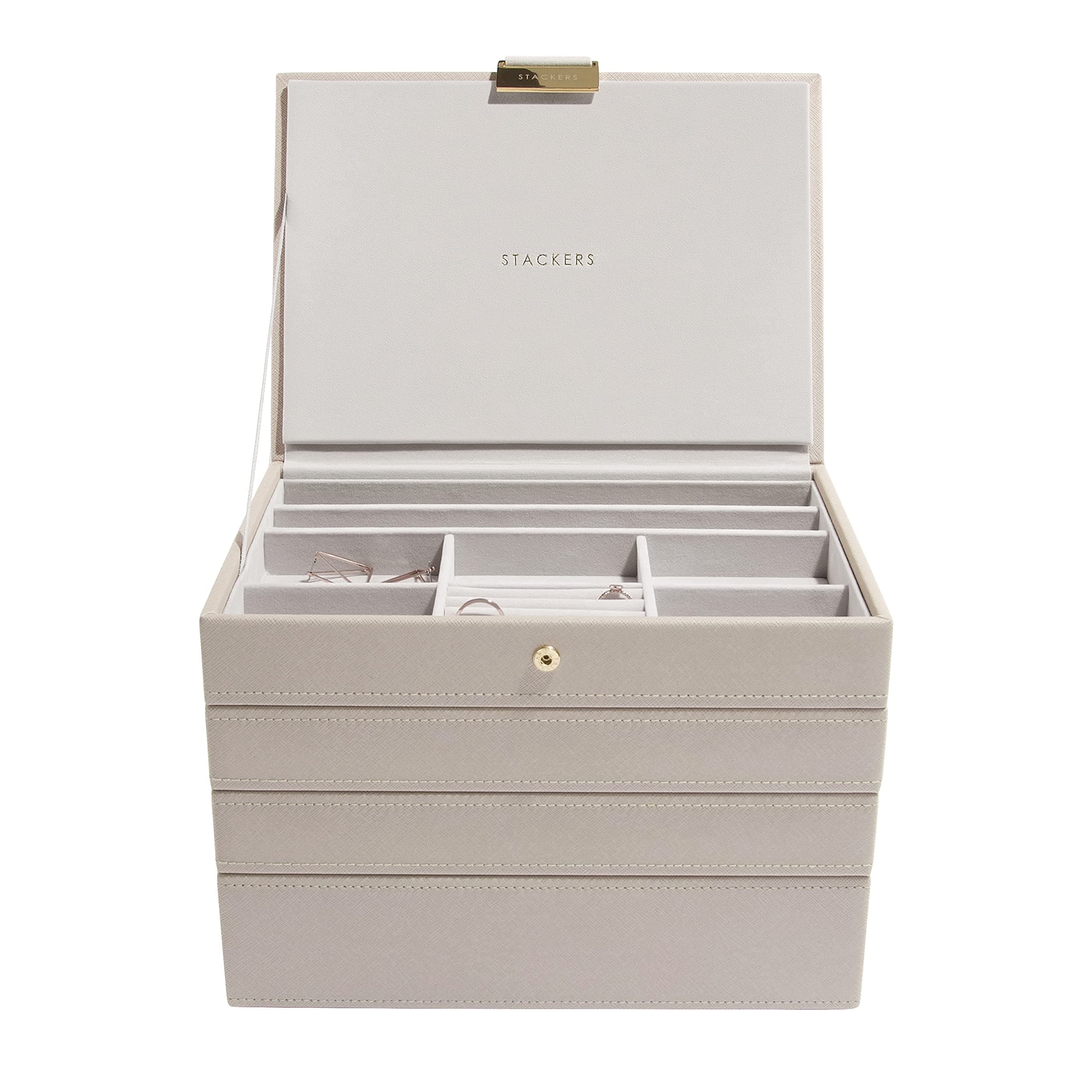 Stackers Taupe Classic Medium Jewellery Box, Set of 4