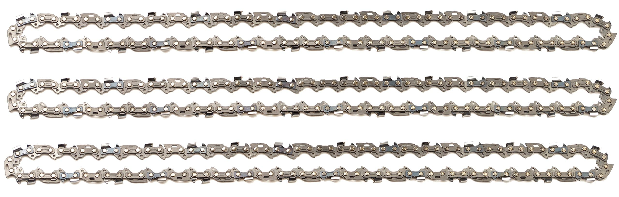 3 tallox Saw Chains 3/8" Pitch .043" 1,1 mm Gauge 57 Links 16" 40 cm Low Kickback fits Bosch AKE 40 / AKE 40-17S / AKE 40-18S / AKE 40-19S and Other Chainsaws, F016800258