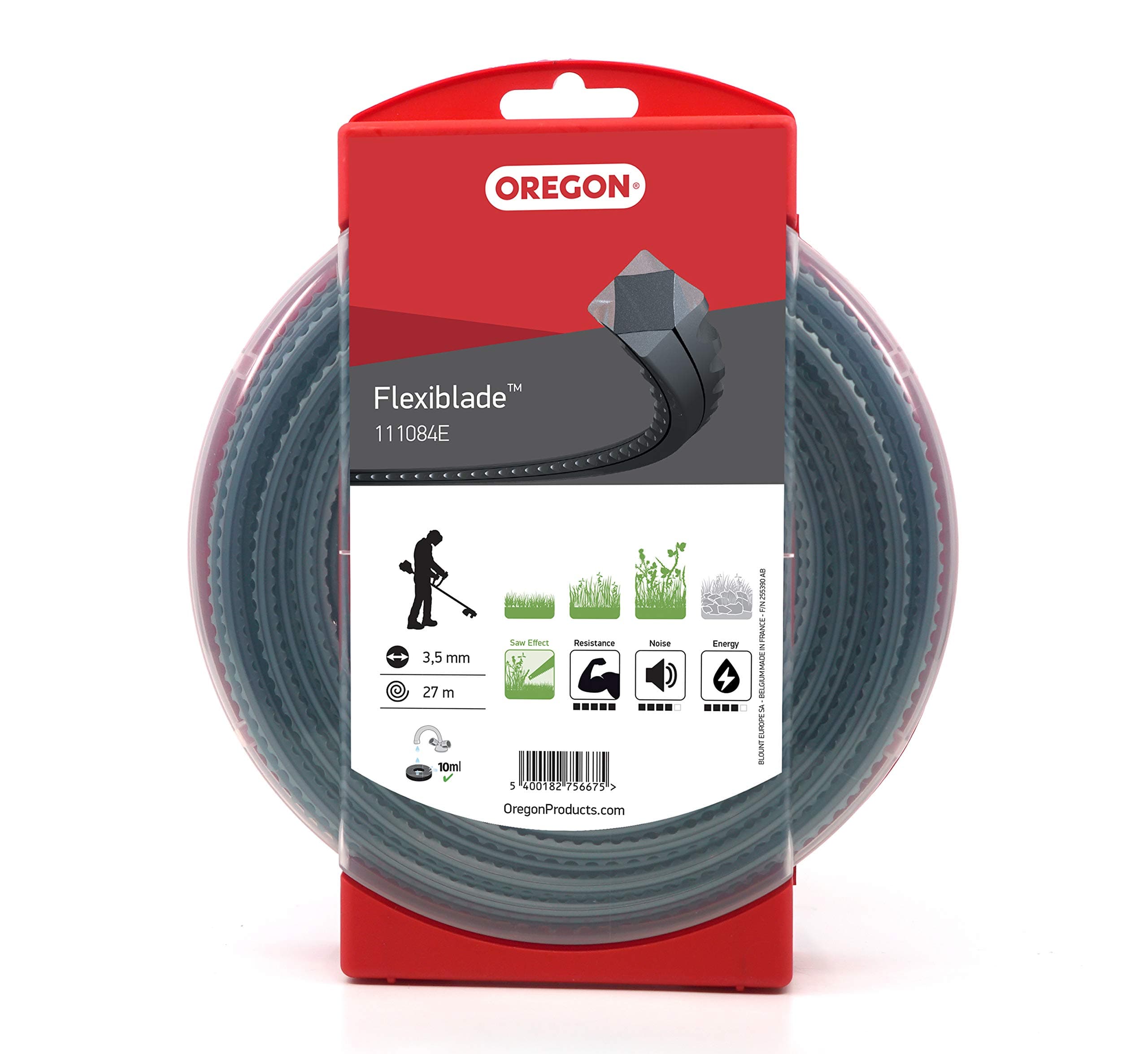 Oregon Flexiblade Serrated Heavy Duty Trimmer Line, for Brambles and Undergrowth, Nylon Lines for Heavy Duty Strimmer Work - 3.5 mm x 27 m Length (111084E)