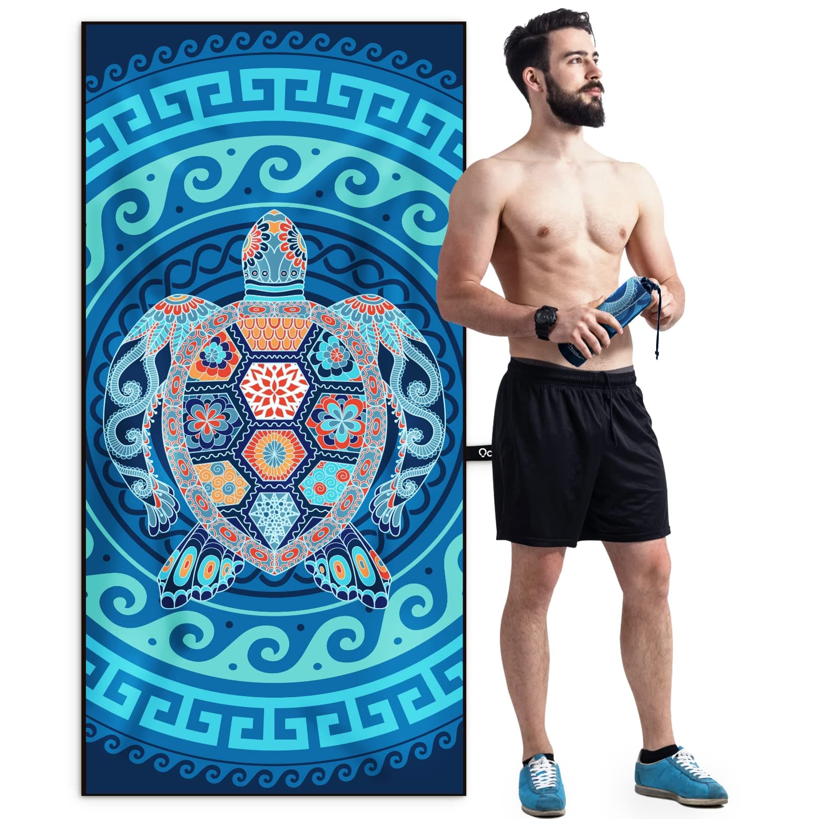 OCOOPA Beach Towel Microfiber, Extra Large 178cm*80cm Oversized Travel Towel- Quick Dry, Sand Free, Compact, Lightweight-Beach Accessories