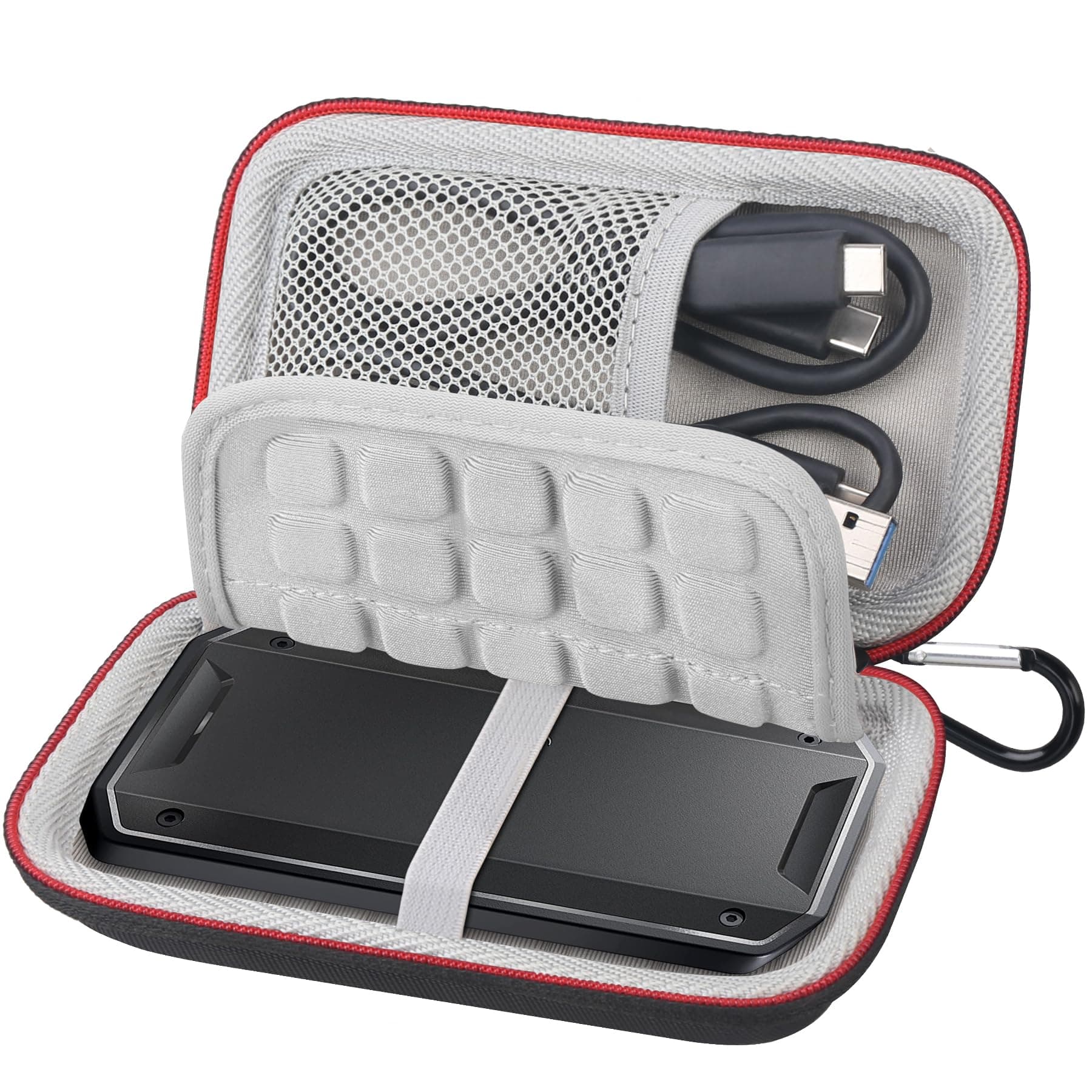 Hard Drive Carrying Case for SanDisk Professional PRO-G40 SSD 1TB 2TB 4TB USB-C External Solid State Drives EVA Shockproof Water Repellent Storage Travel Bag, Black+Gray