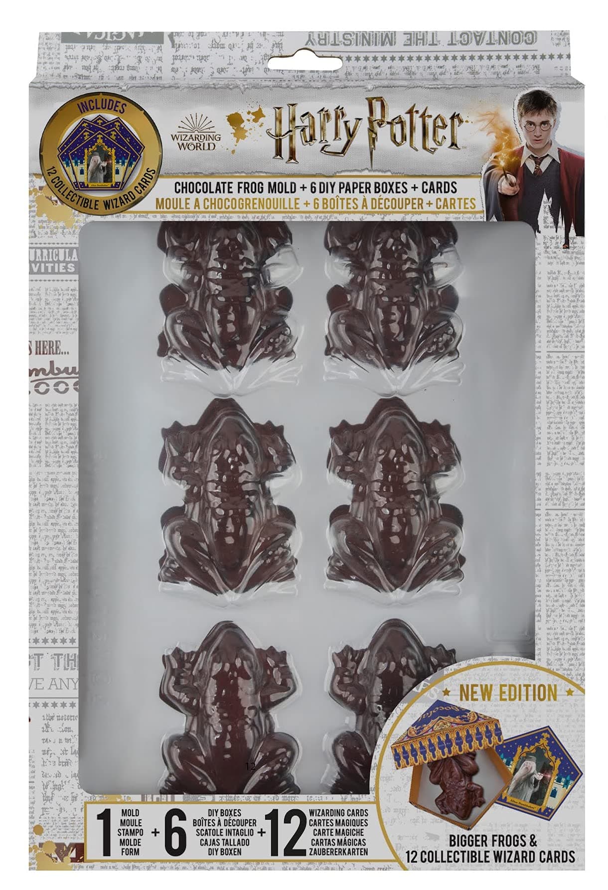 Harry Potter - Chocolate Frog Mold (12 Wizard Card, 6 DIY Boxes) - Official License