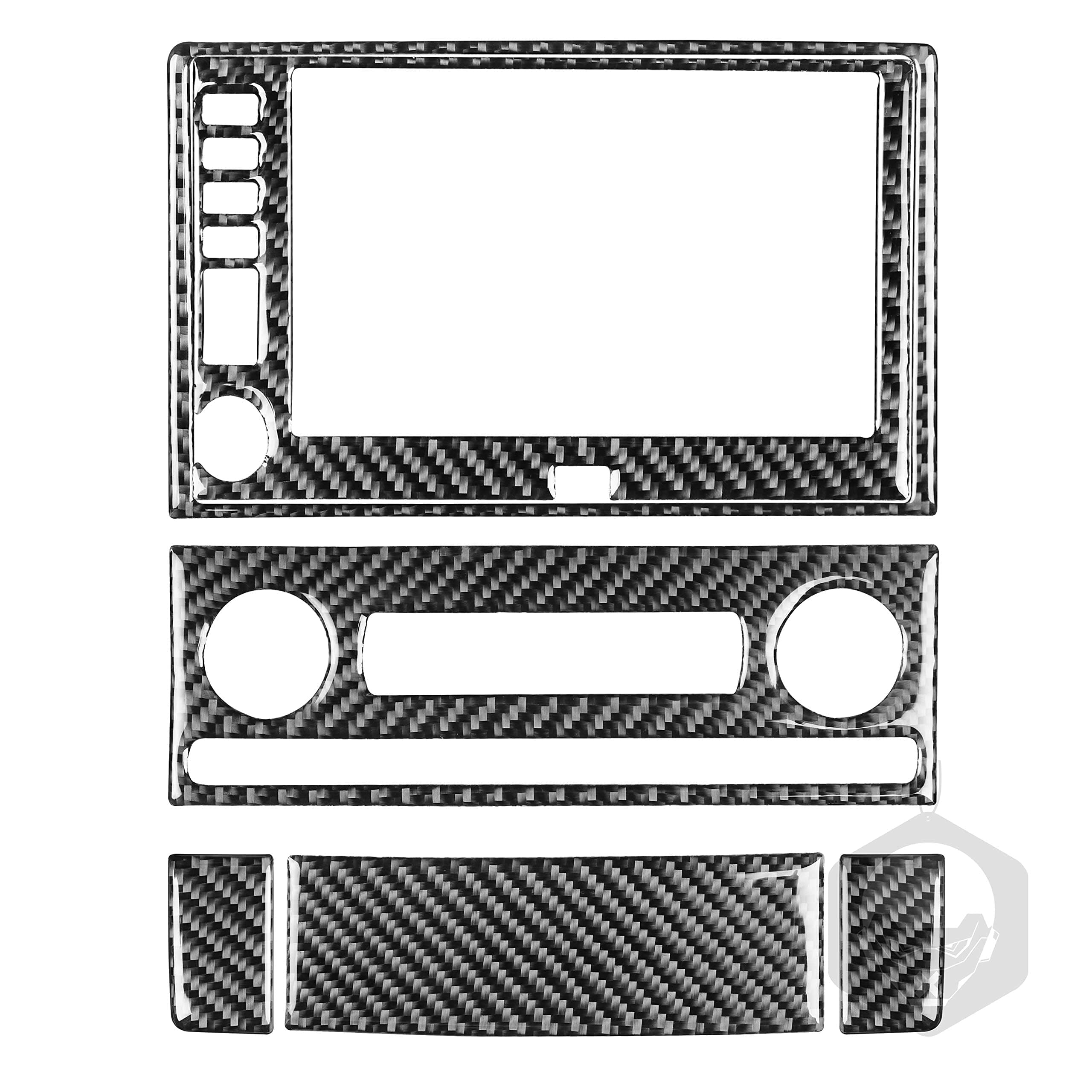 For Chevrolet Corvette C6 2005 2006 2007 Only Left Kit Central Control Panel Frame Outside Console Panel Surround Interior Stickers RRX Carbon Fiber Accessories With Emergency Light Trim (center b)