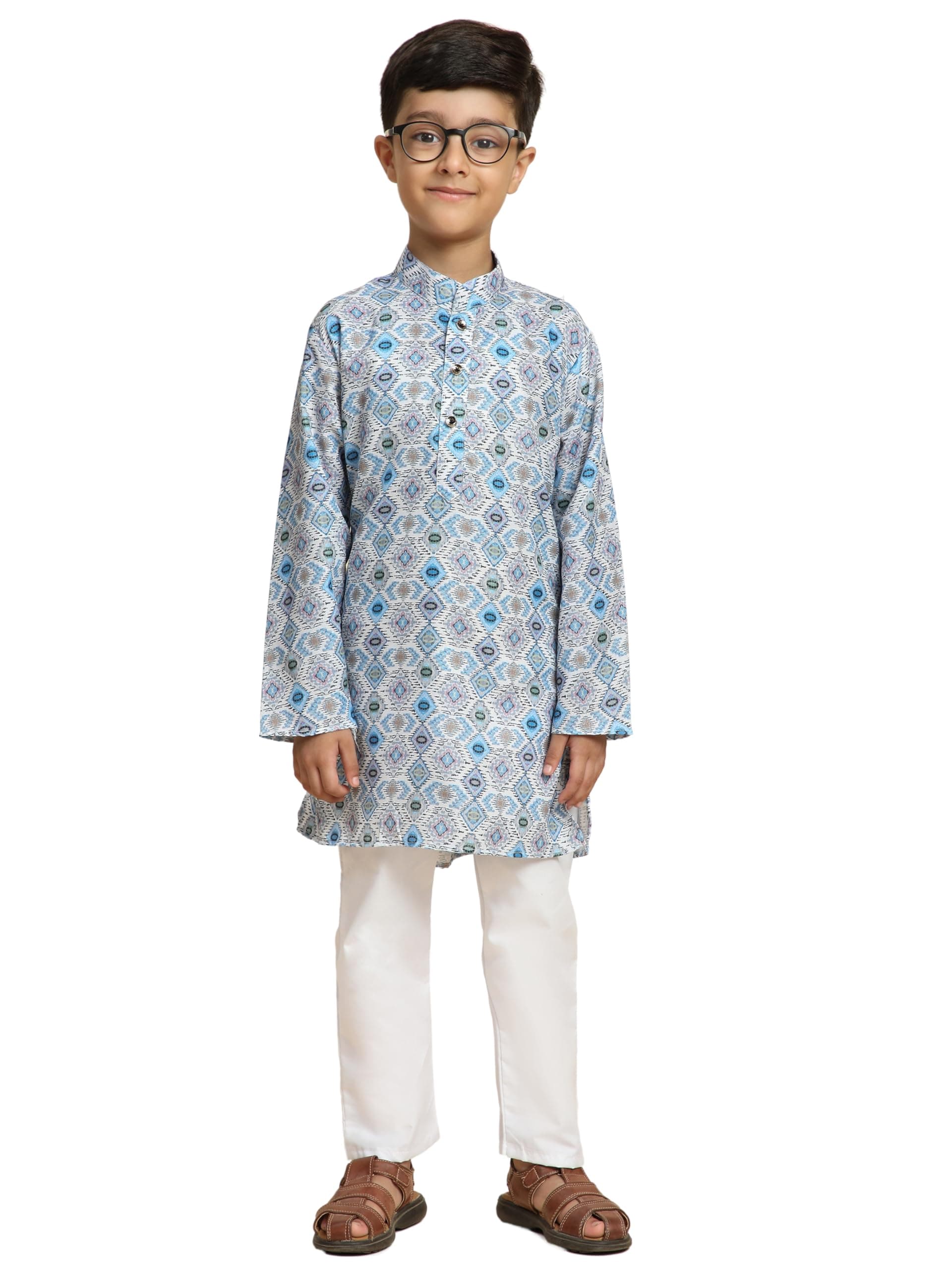 Pro-Ethic Style Developer Boy's Cotton Embellished Kurta Pajama for Baby Kids Ethnic Wear (S-166)