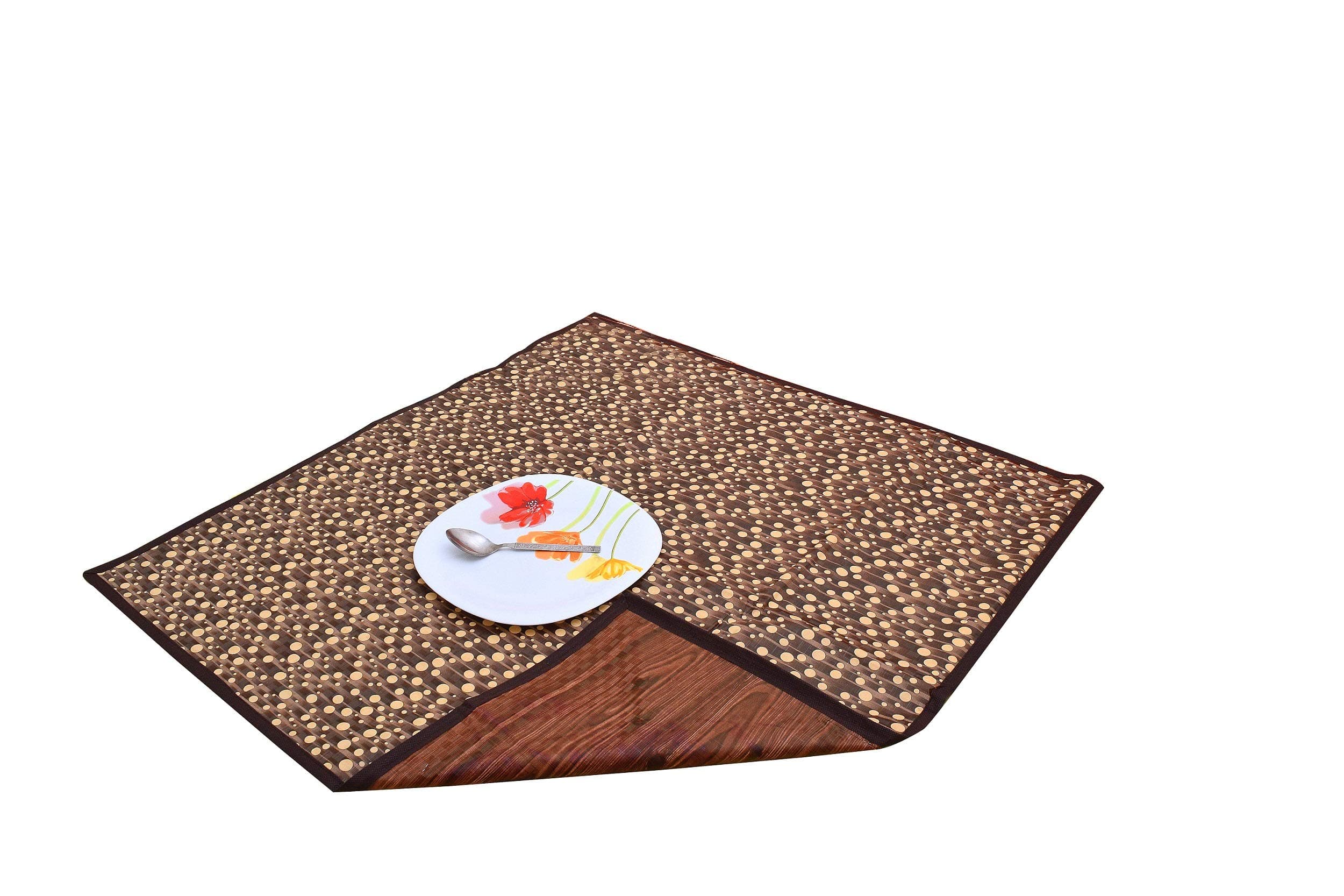 Blue Grass PVC Waterproof Bed Server Reversible Square Food Mat - 36 Inch, Brown