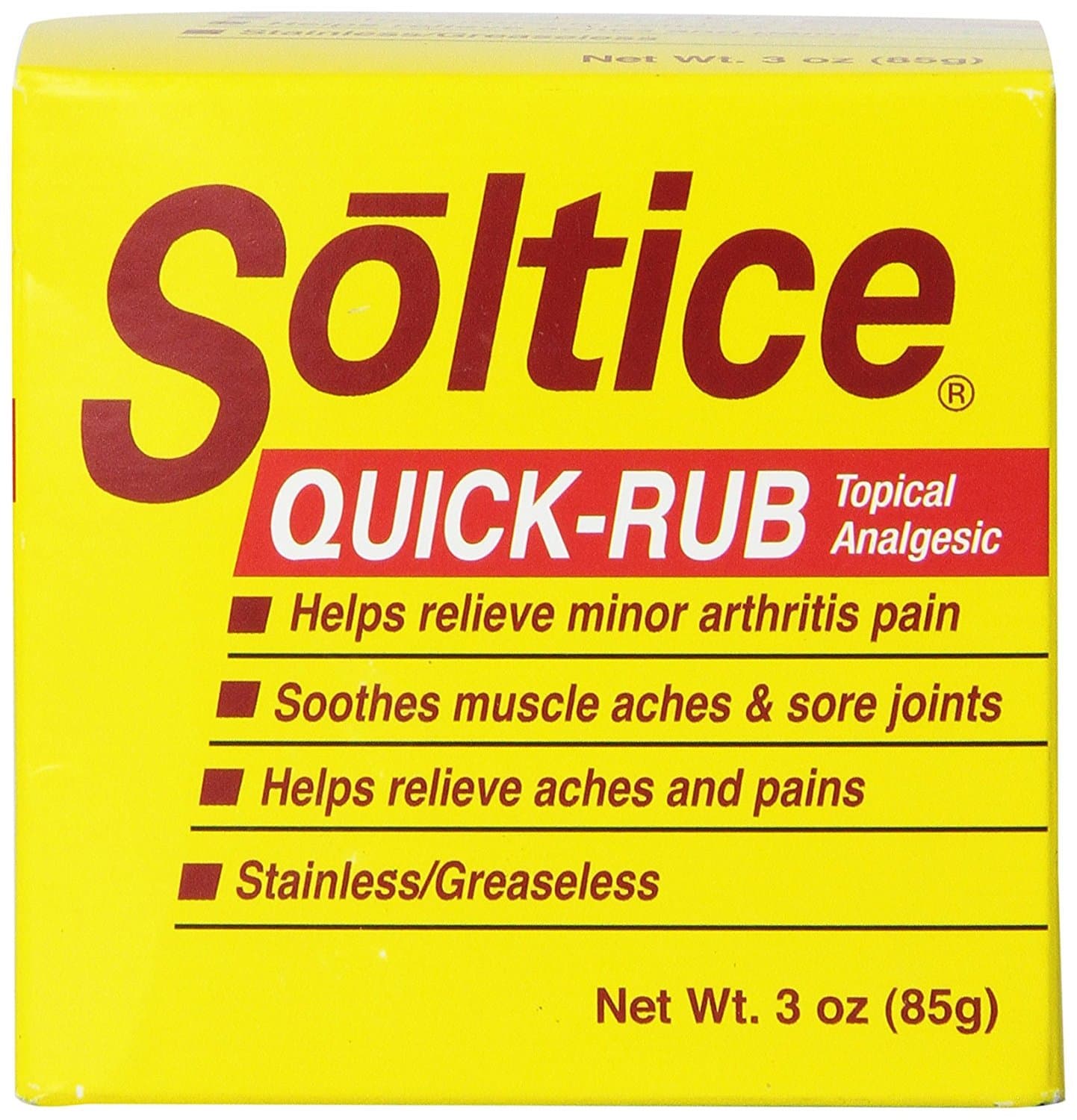 Oakhurst Soltice Quick Rub Topical Pain Reliever, 3 Ounces, assorted