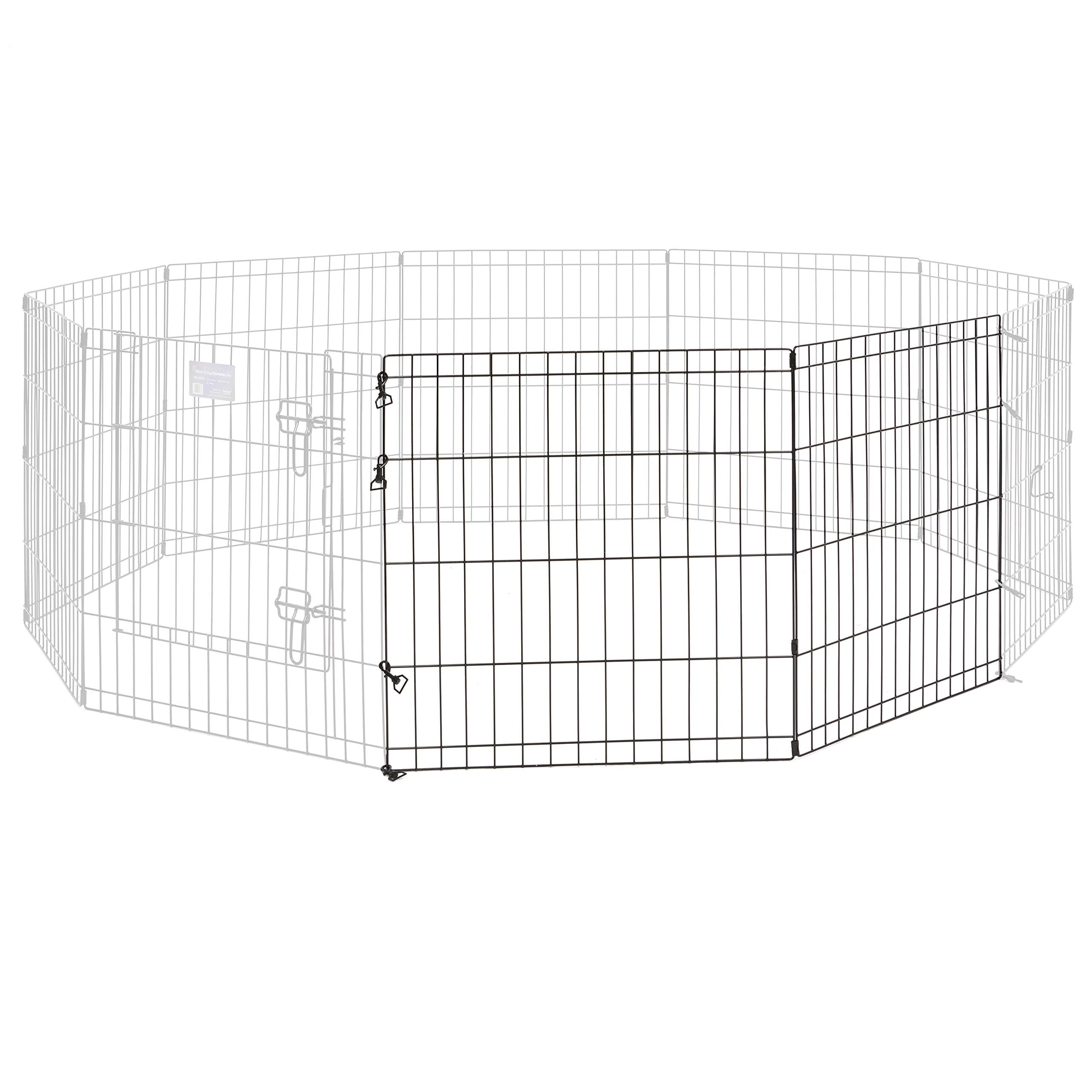 Universal Pet Playpen 2-Panel Extension Kit | Fits Metal 24-Inch Dog Pens | Kit Measures 24H x 47.50W Inches| Includes 4 Thumb Snaps, 2 Ground Stakes