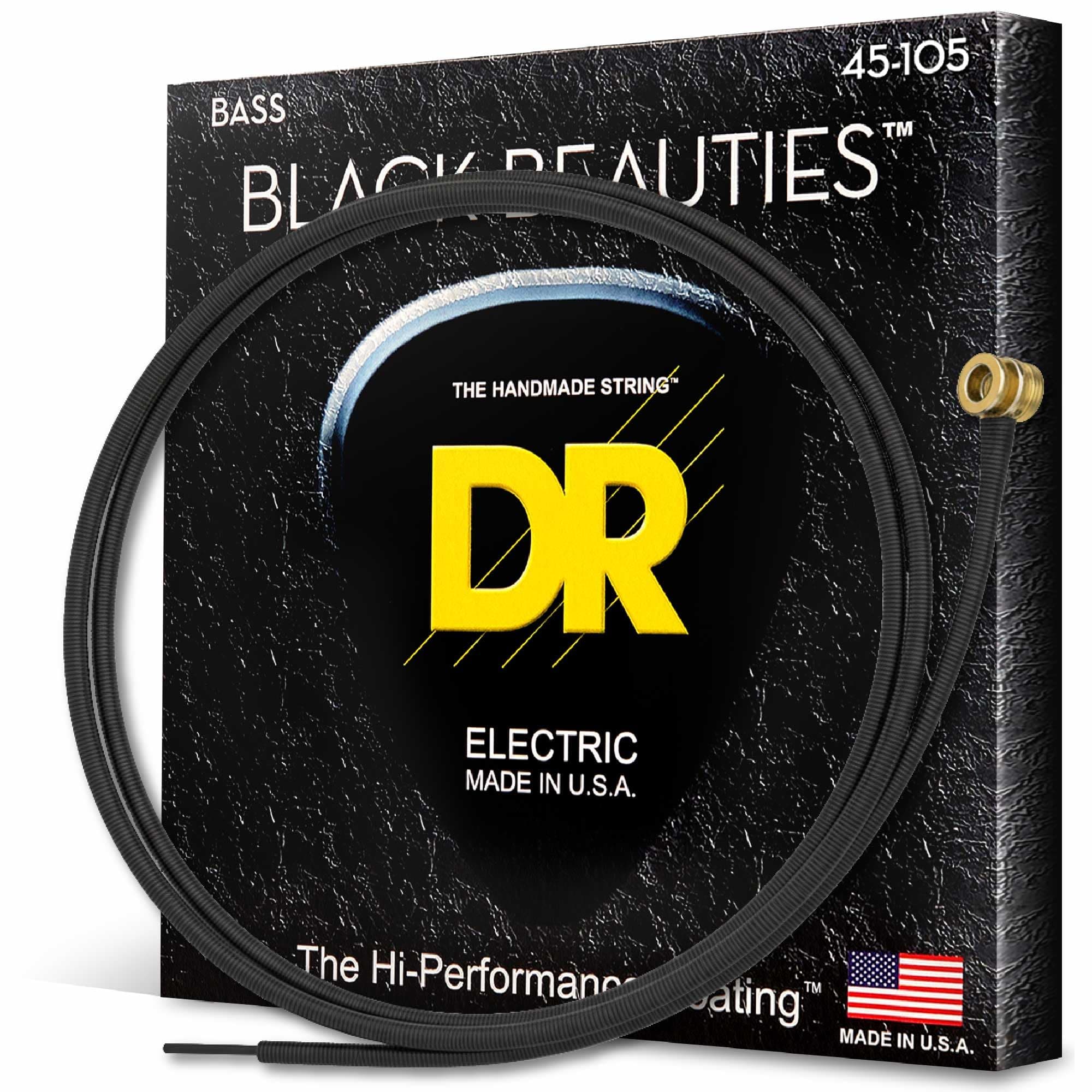 BKB-45 BLACK BEAUTIES™ - BLACK Coloured Bass Strings: Medium 45-105