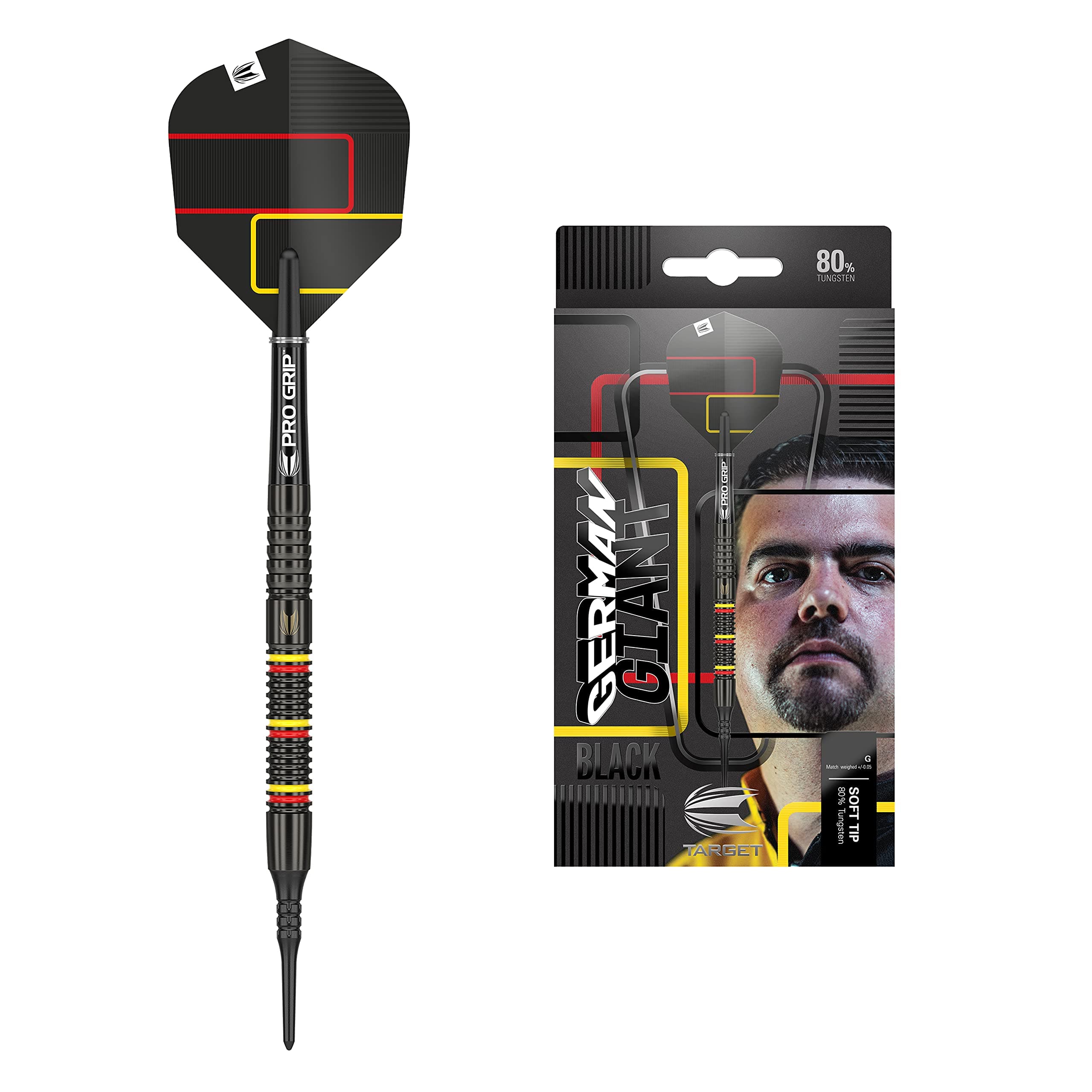 Target Darts - Gabriel Clemens Schwarze 80 80% Wolfram Softdarts-Set Dartpfeile