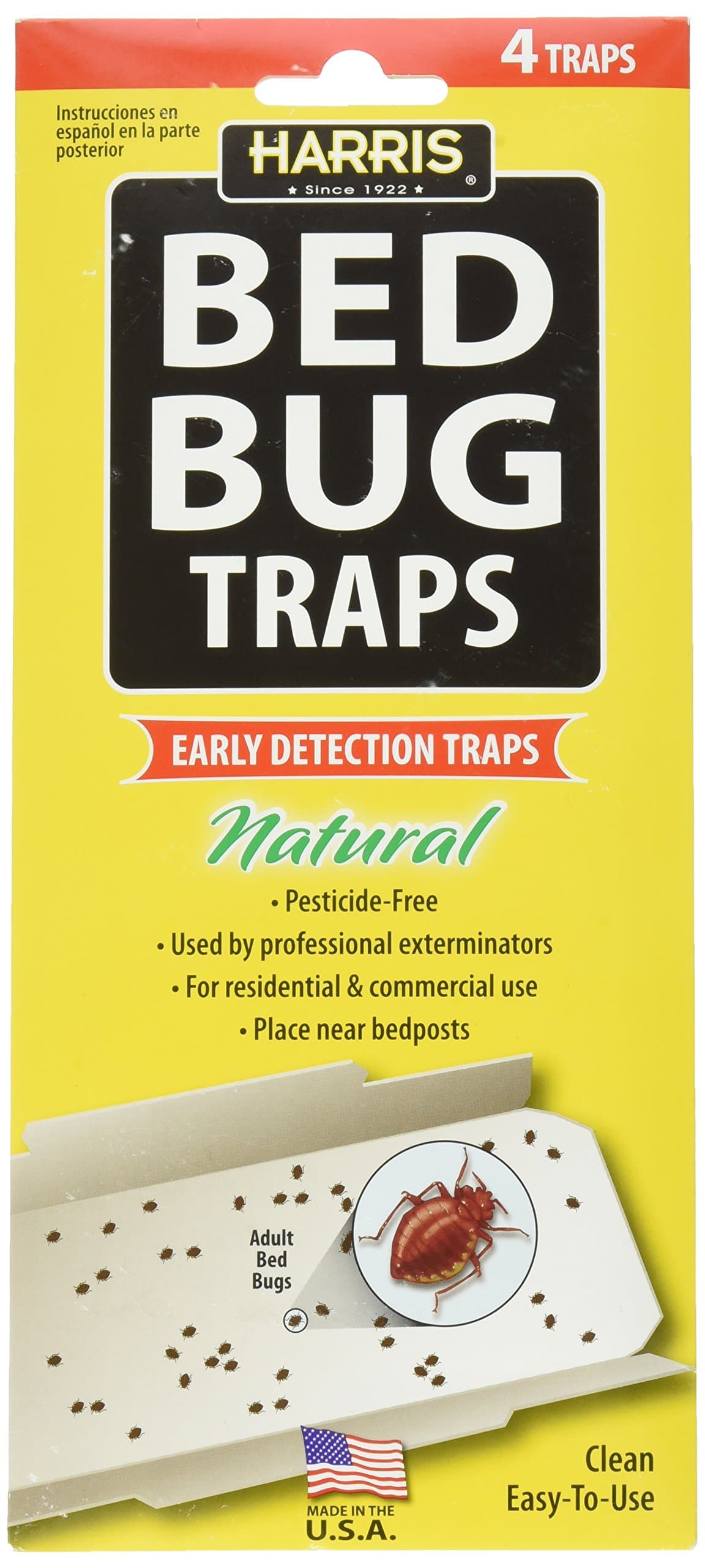 P F HARRIS Irresistible Lure Bed Bug Traps, 4 traps