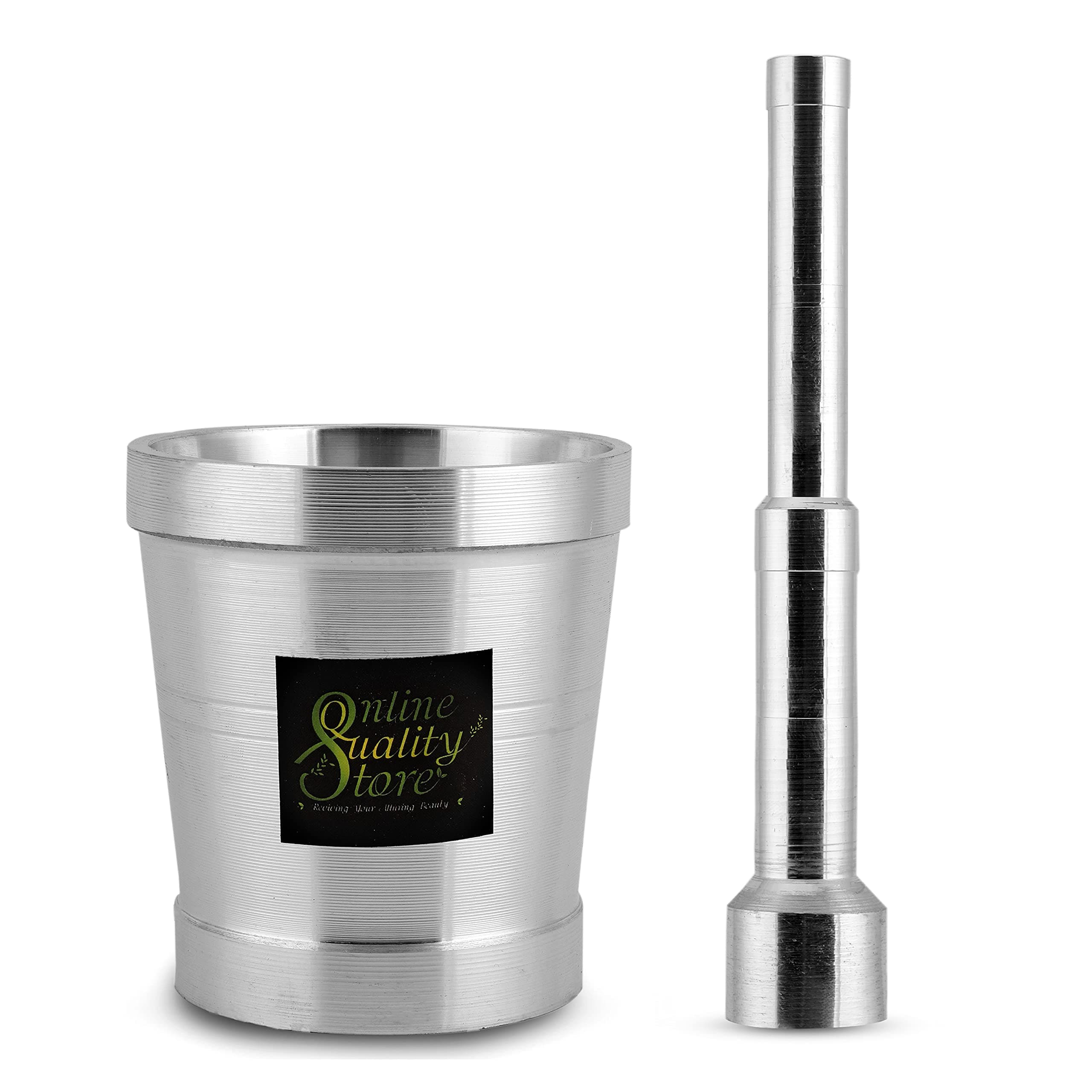 Online Quality Store Aluminium Kitchen Khalbatta Okhli Masher Mortar and Pestle Set Imam Dasta