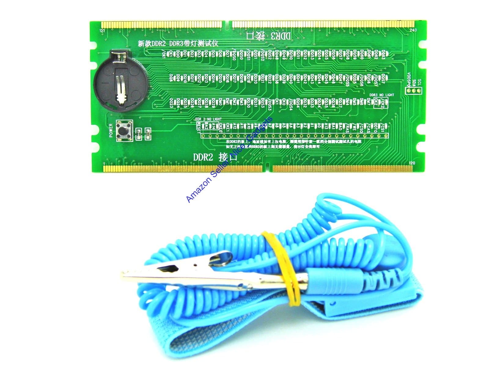 New LED DDR2 DDR3 Desktop PC Motherboard Memory RAM Slot Tester Kit with Antistatic Wrist Strap
