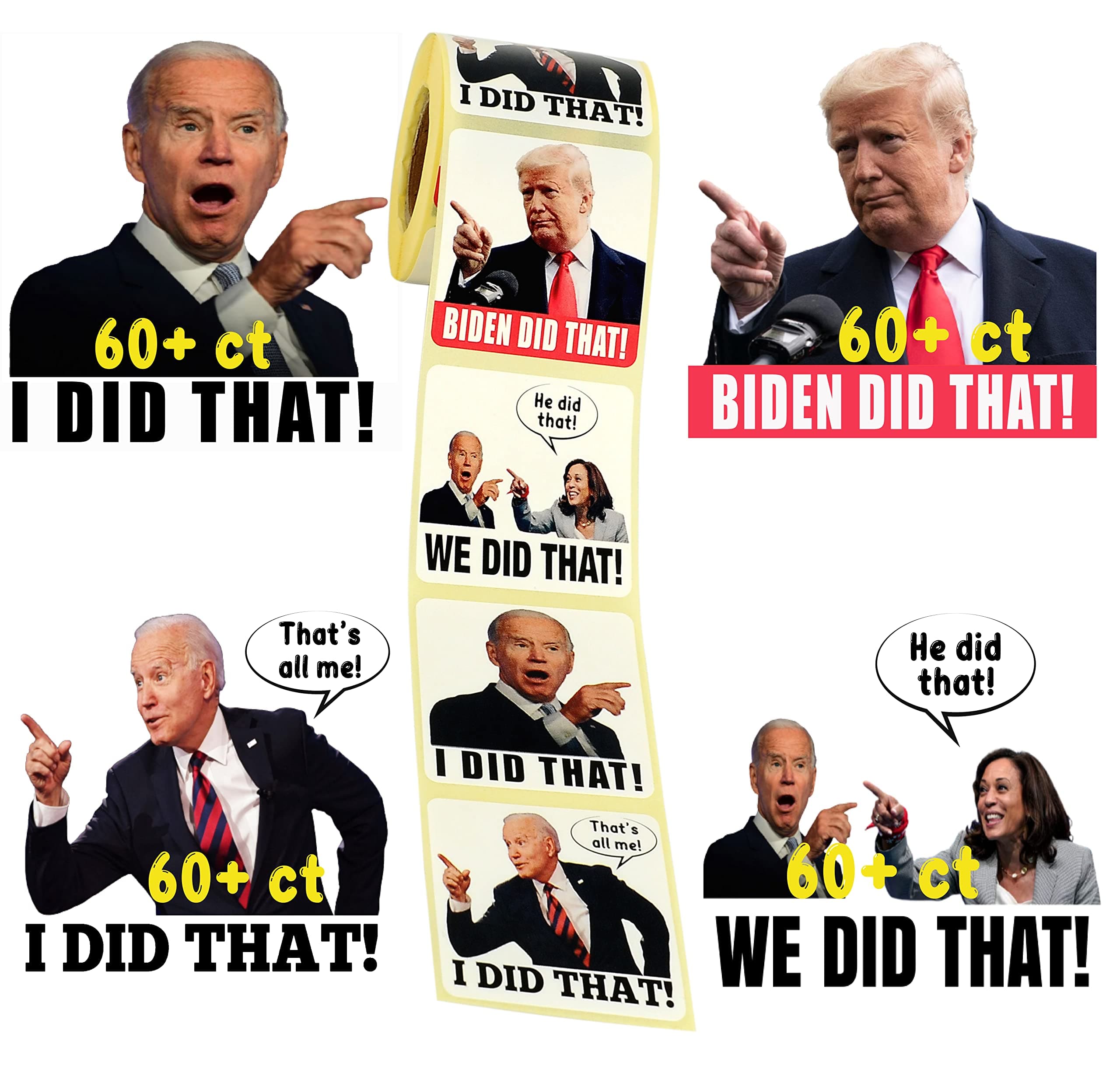 I Did That Biden Stickers 250ct 2” x 2” Perfect I Did That Biden Funny Stickers Funny Auto Car SUV Van Truck Wall Laptop Decal Sticker Bumper Sticker Gas Pump Stickers (250)