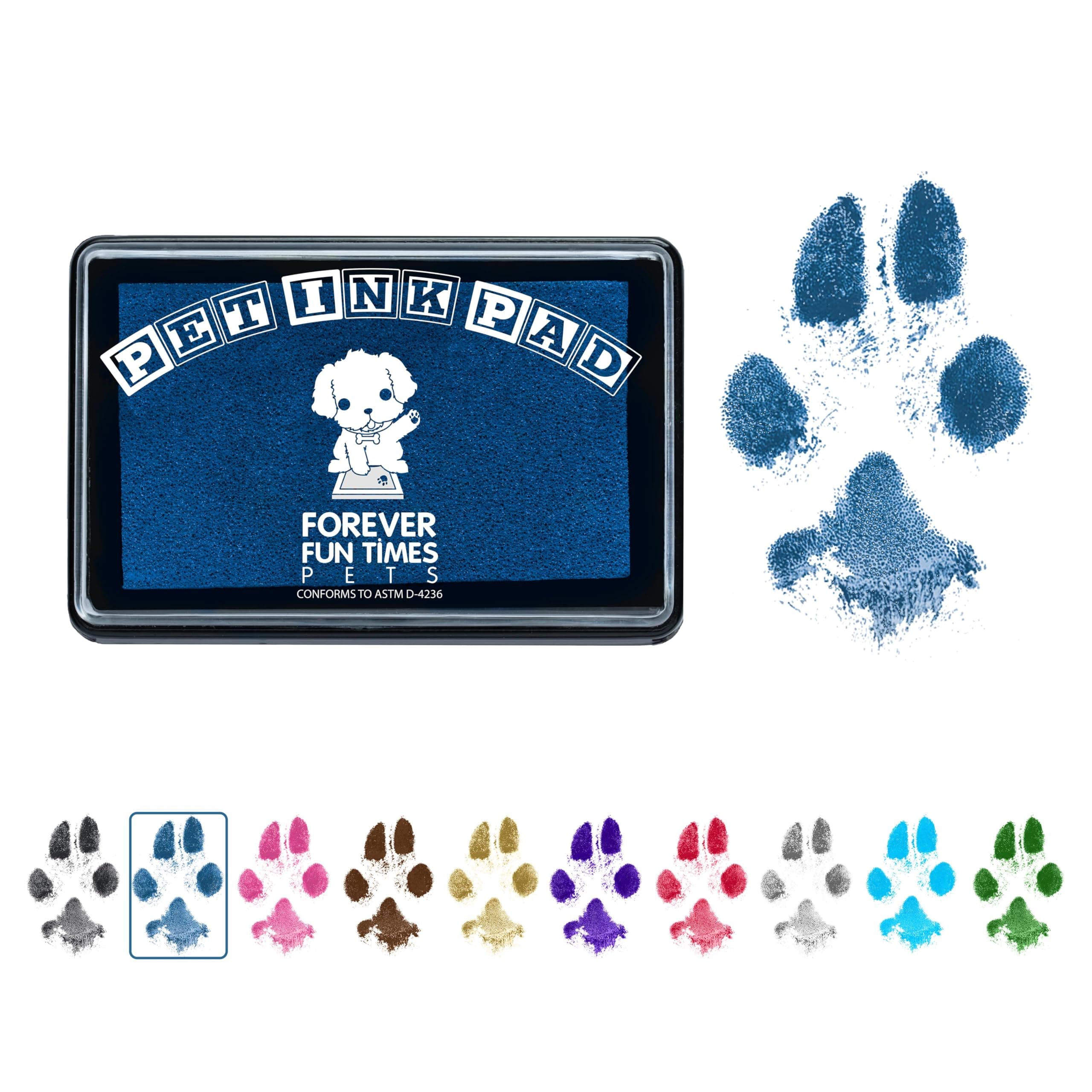 Forever Fun Times Easy-Clean Pet Paw Print Kit | Get Hundreds of Prints from One Low-Cost Paw Print Kit | 100% Safe and Pet-Friendly | No-Mess Paw Print Pad with a Choice of THREE