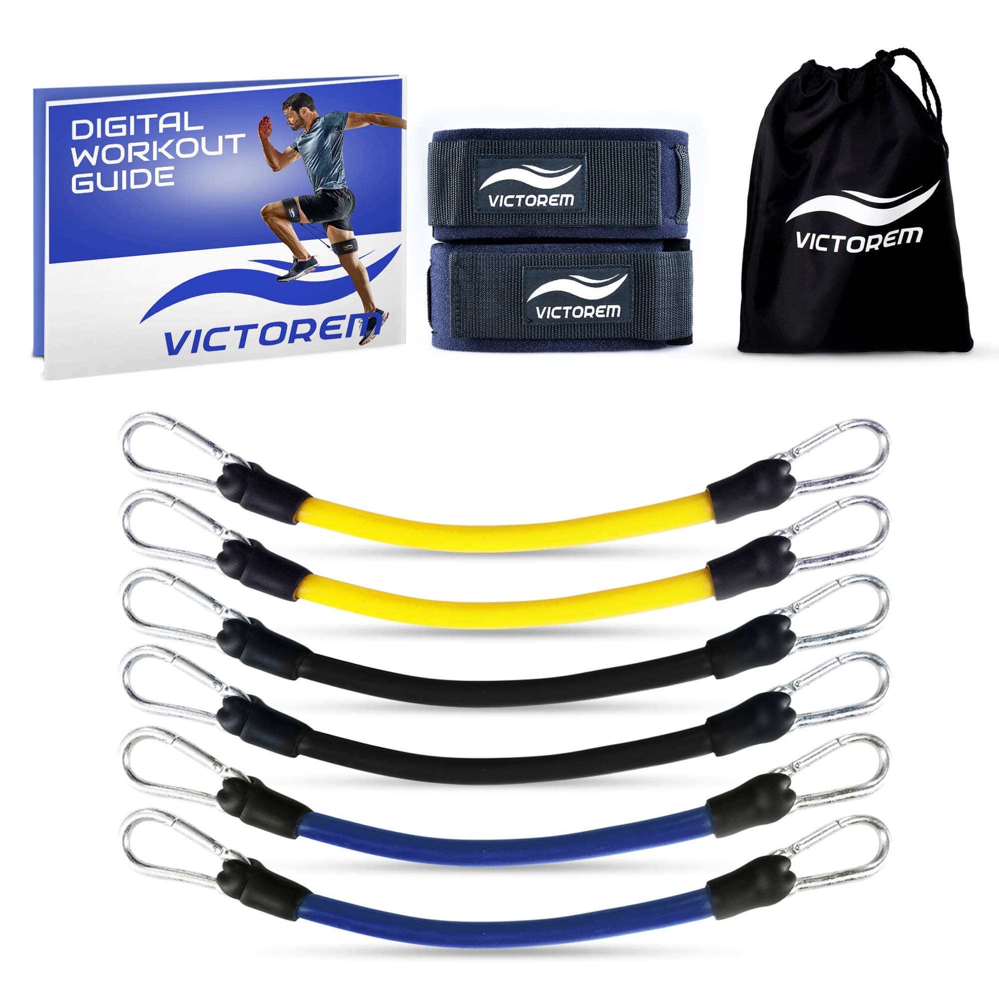 Victorem Kinetic Speed & Agility Leg Resistance Bands Ultimate Training Guide Physical Fitness Workout Set Training Bungee