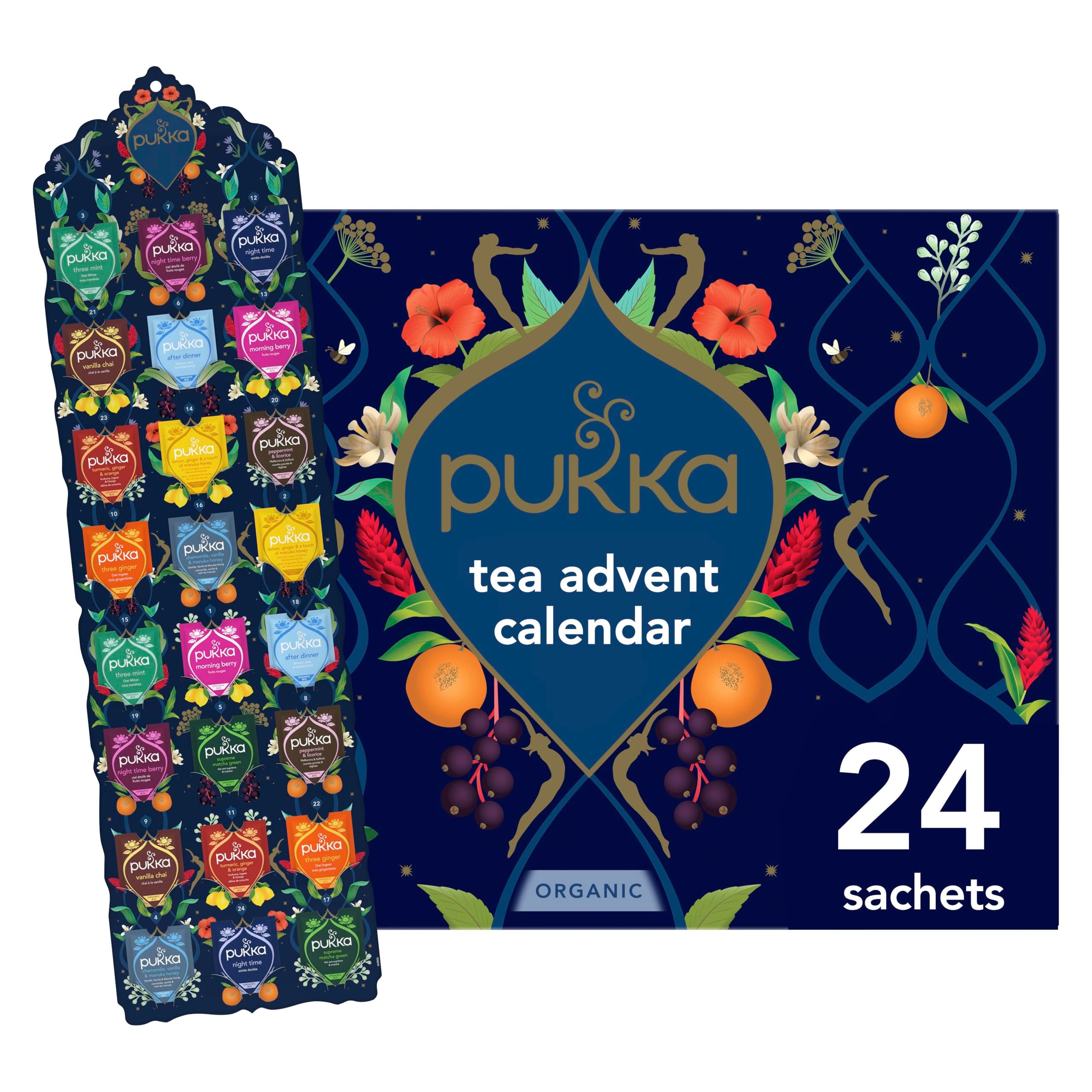 Herbal & Tea Gift Calendar, Tea Selection made with Organic Ingredients, Best for Birthdays, Anniversaries & Holidays, 24 tea bags