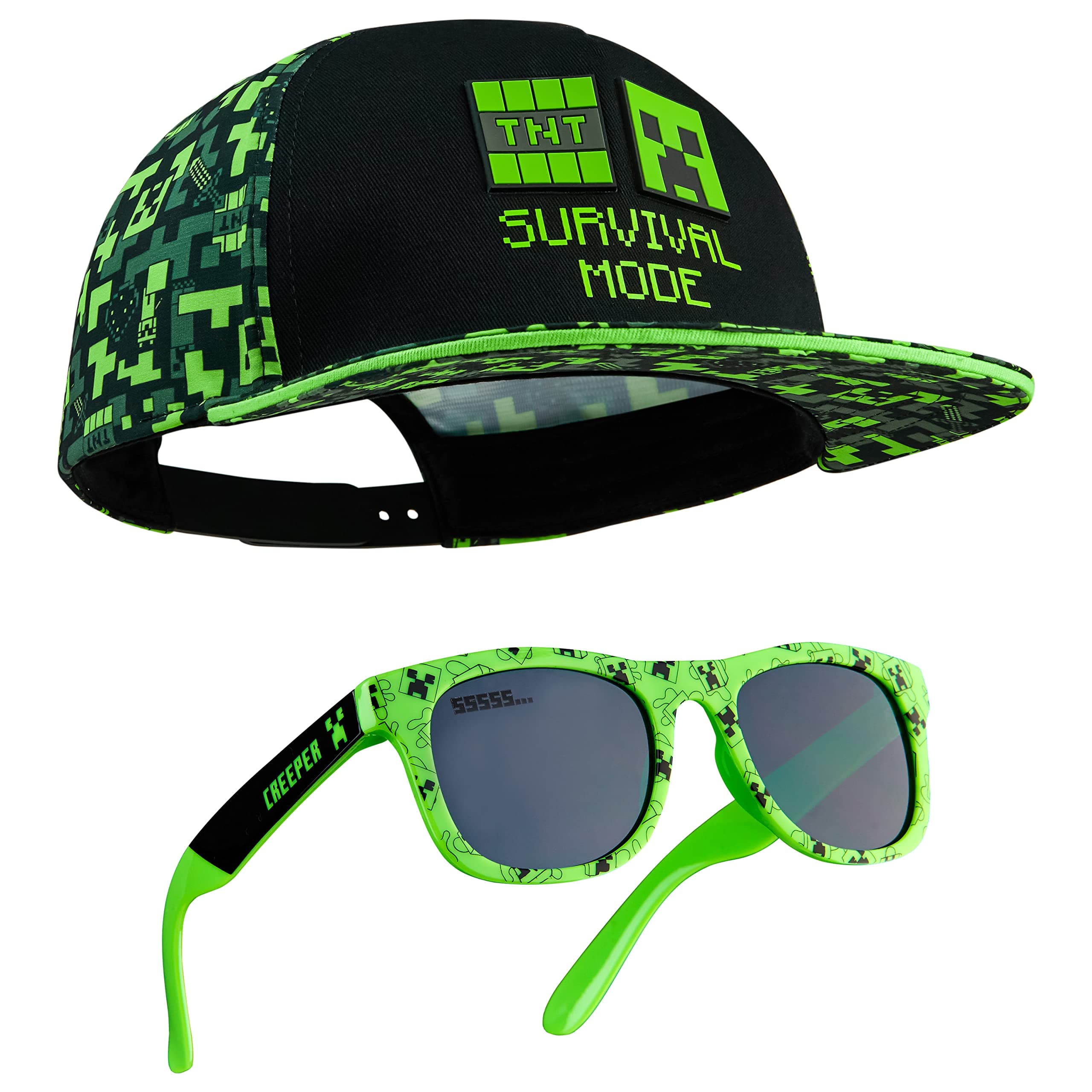 Sunglasses Baseball Cap Set Creeper Adjustable Boys Hat 100% UV Kids Sunglasses Holiday Accessories Gamer Gifts