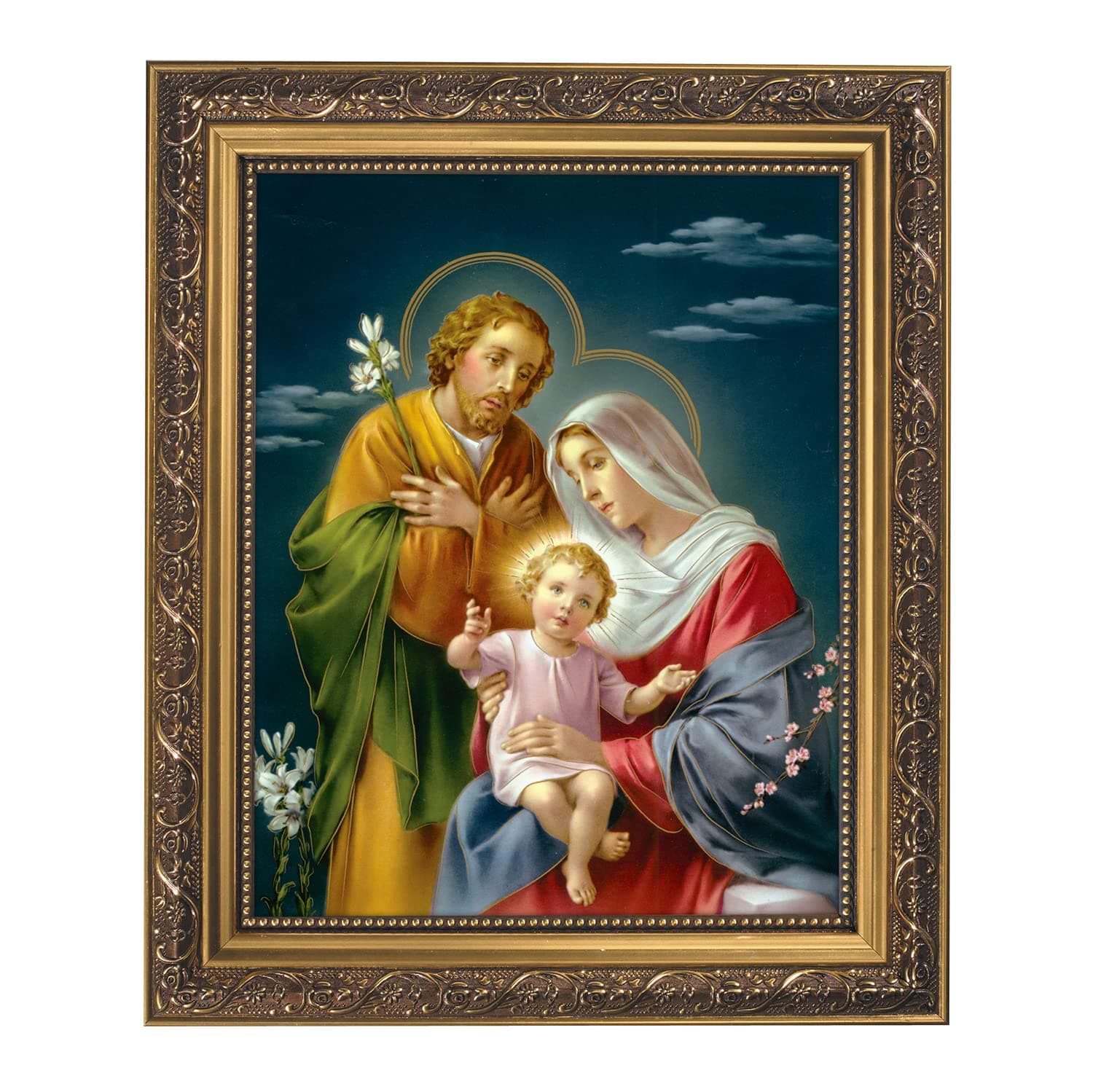 Gerffert Christian Wall Décor Ornate Gold Framed Artwork, 11 x 13-Inch, Holy Family