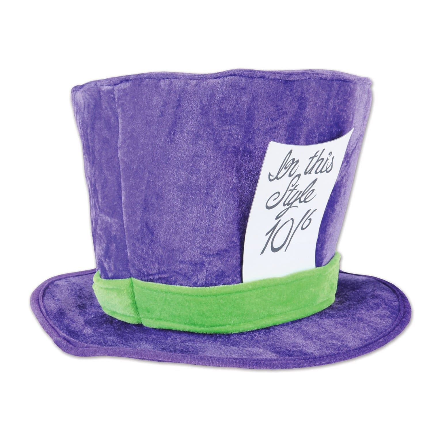 Beistle A Creation 60059 Plush Mad Hatter Hat, Fabric, Purple/Green, Adult
