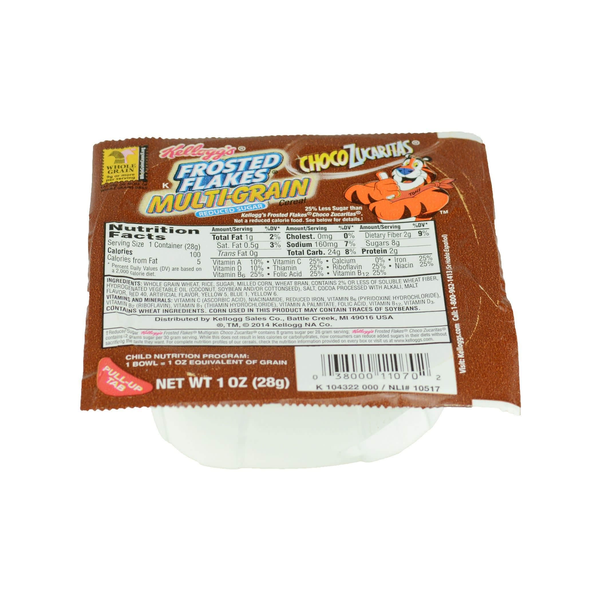 Kellogg's Frosted Flakes Choco Zucaritas Multi-Grain Reduced Sugar Cereal, 1 Ounce (Pack of 96)