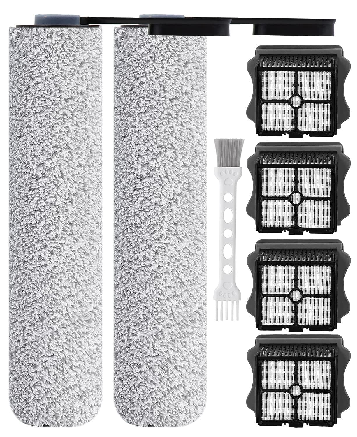 Floor ONE S5 Replacement HEPA Filter and Brush Roller for Tineco Floor ONE S5/Floor One S5 Pro Cordless Wet Dry Vacuum Cleaner, Replacement Parts Include 4 HEPA Filters,2 Brush Rollers