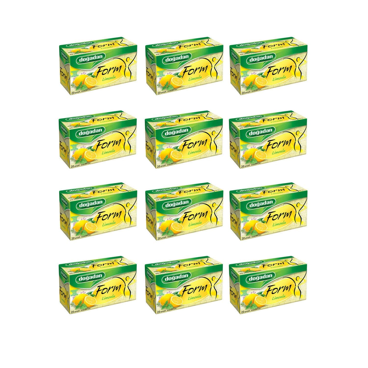 12 X Dogadan Premium Form Mixed Herbal Tea with Lemon