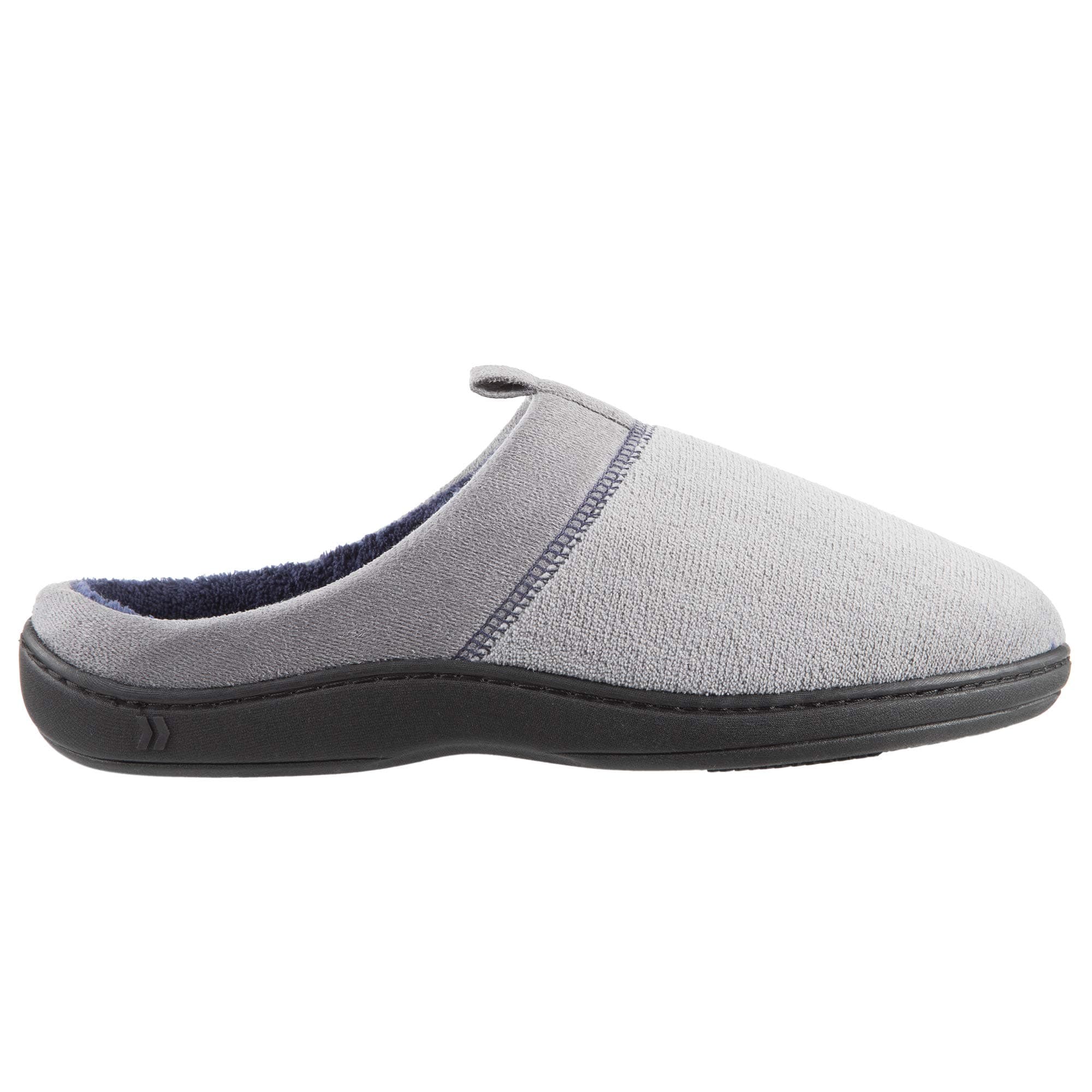 isotoner Men's Open Back Slipper with Memory Foam and Indoor/Outdoor Sole