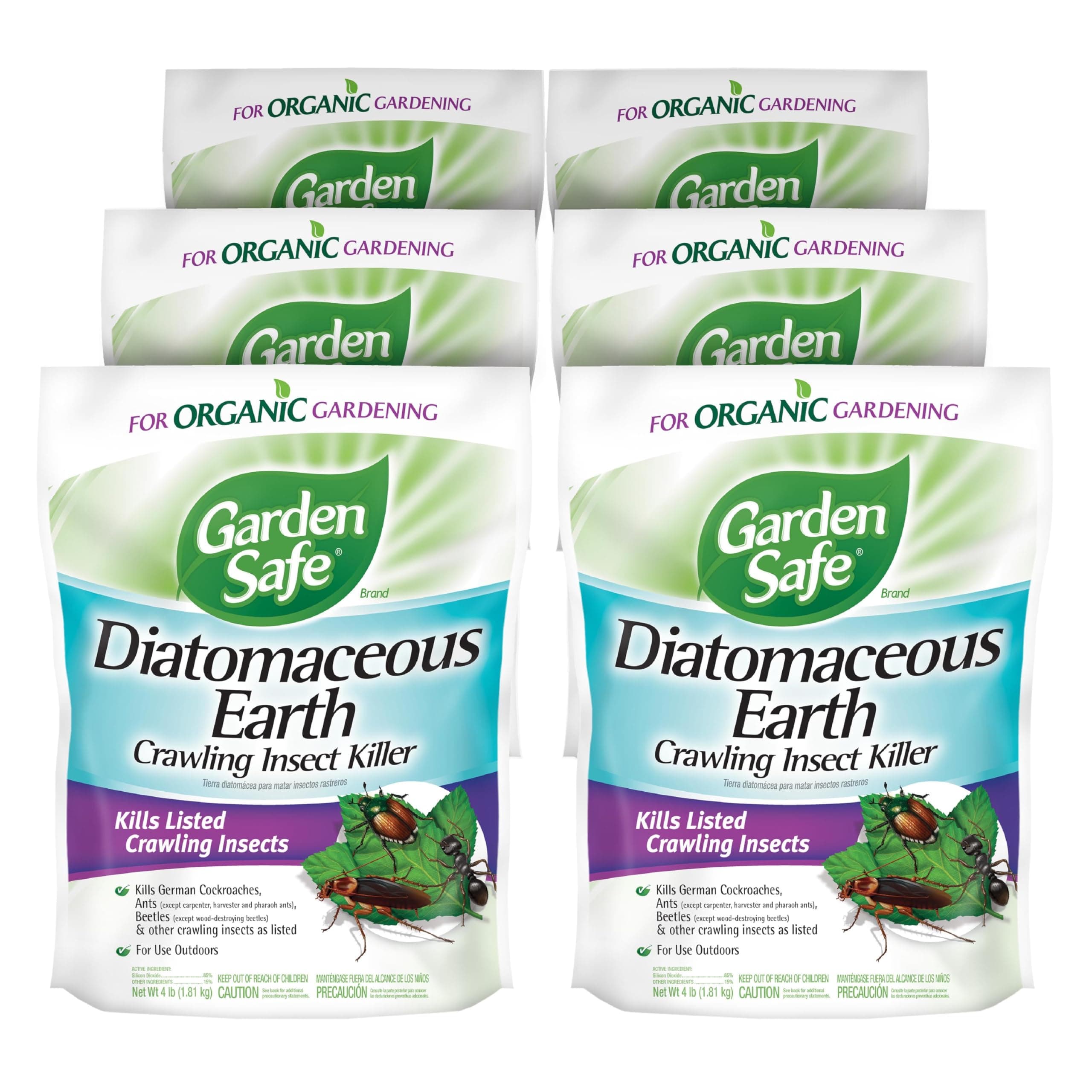 Insect Killer, Diatomaceous Earth, 6 Pack