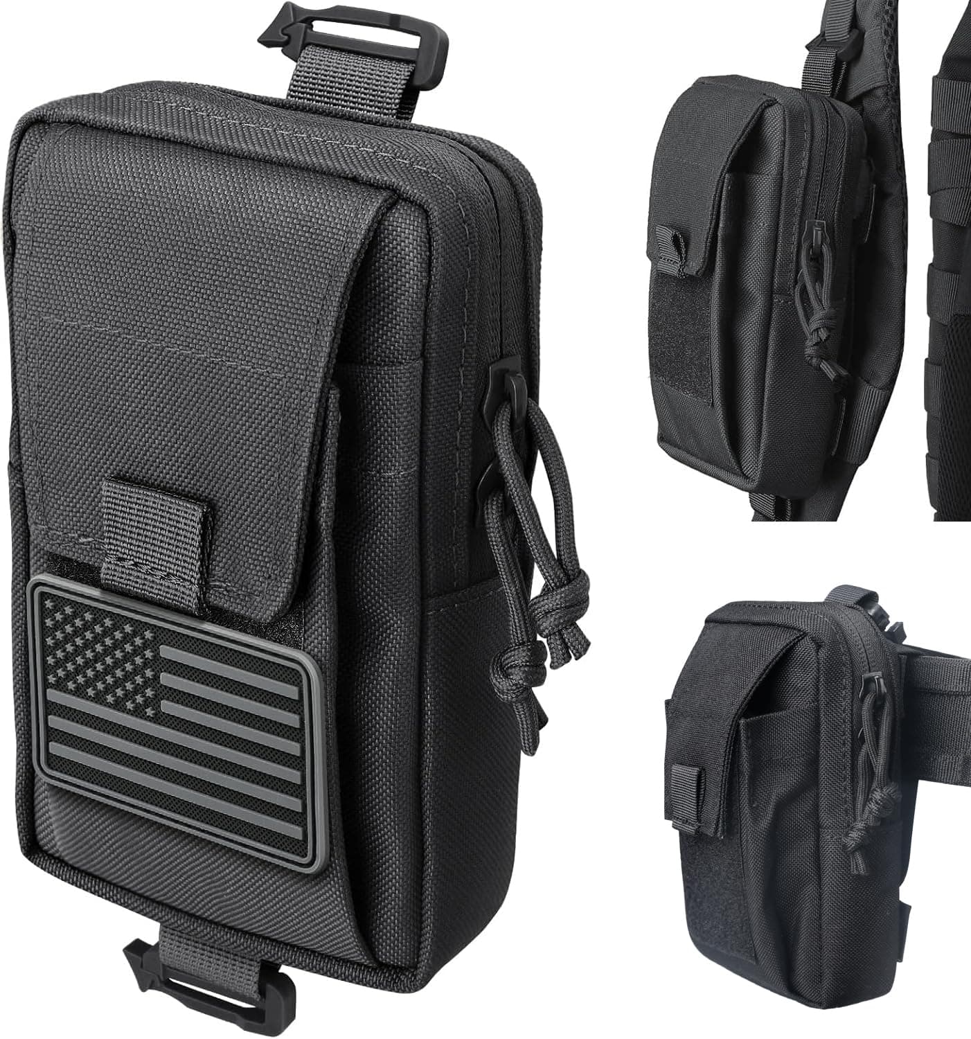 LIVANS Tactical Backpack Accessories Pouch, Molle Accessories Shoulder Strap Attachment Pouches Utility EDC Phone Pouch Sport