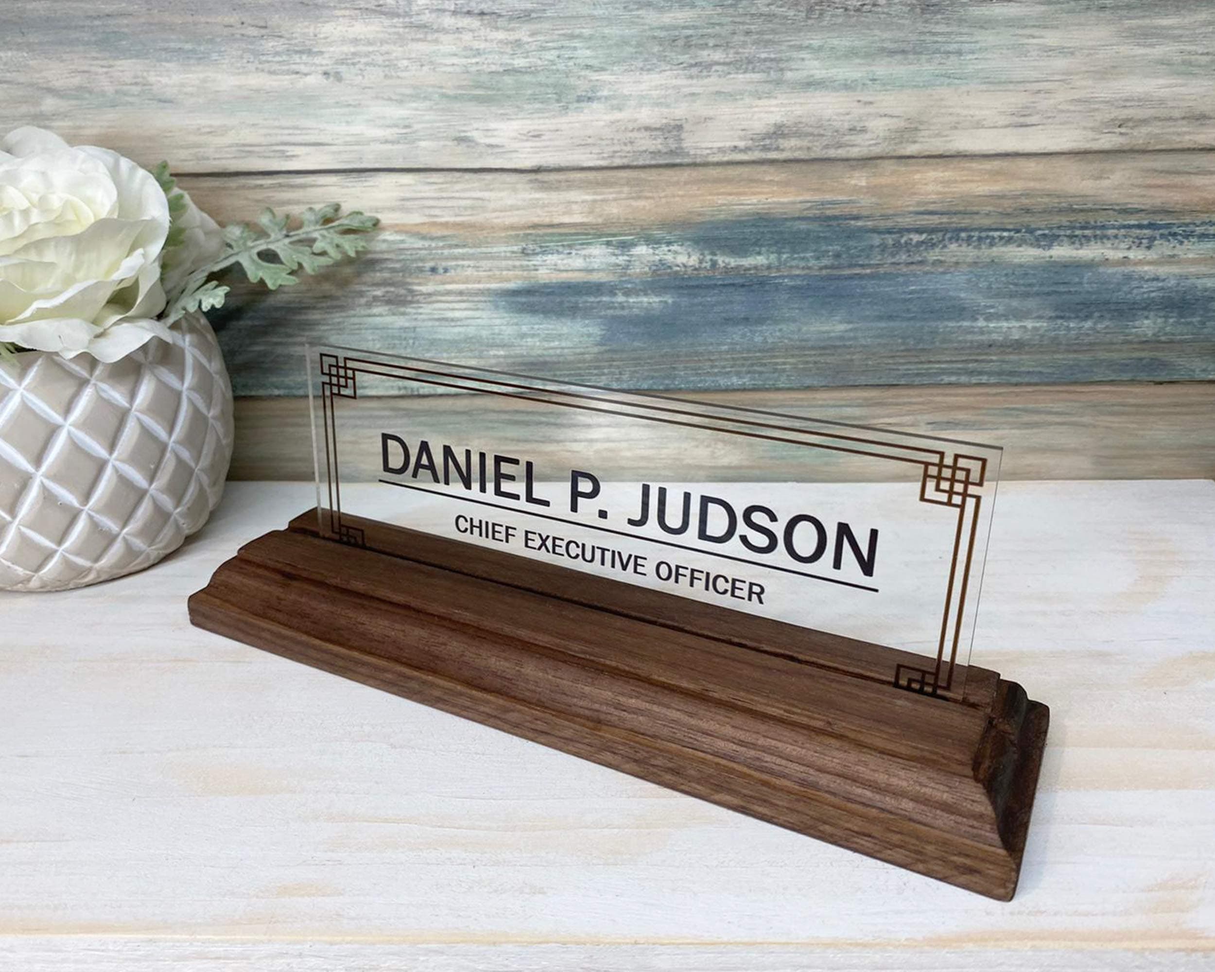 Desk Name Plate Personalized | Custom Name Plates | Name plate Men | Desk Office | Office Men Sign | Name plaque Men | Men gift - (8"x3")