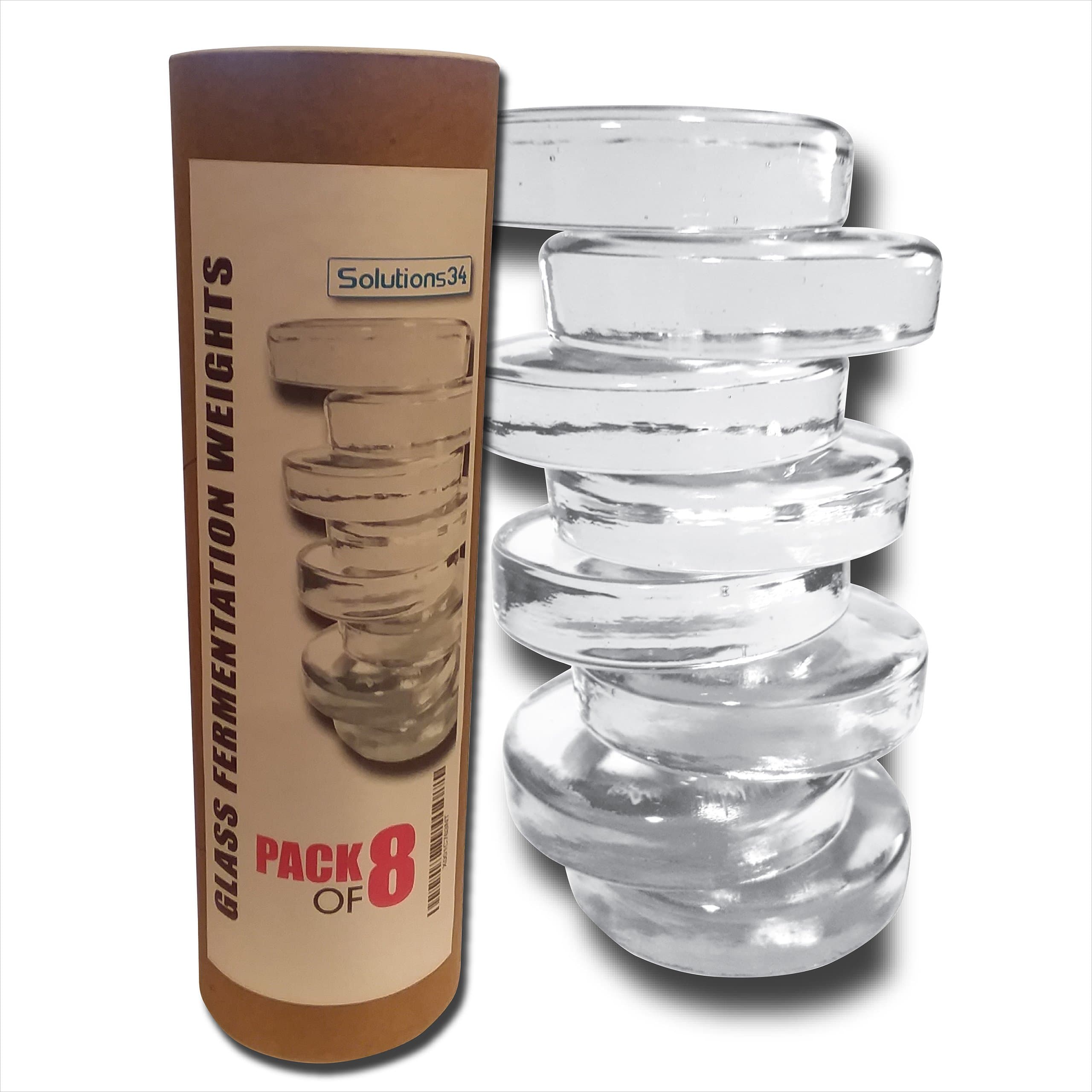 (8-Pack) Premium Glass Fermentation Weights for Large Wide Mouth Mason Jars (2 3/4 Inch)