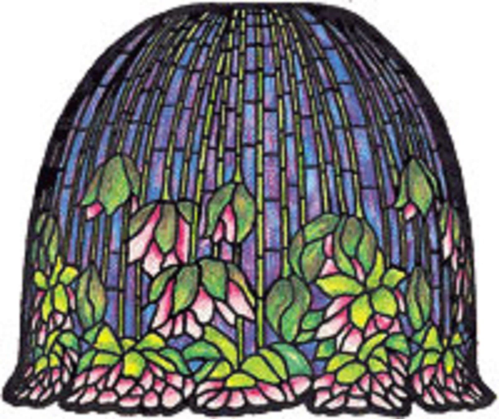 Worden 18" Flowering Lotus w/Check Ring & Pattern for Molded Lamp Making L181