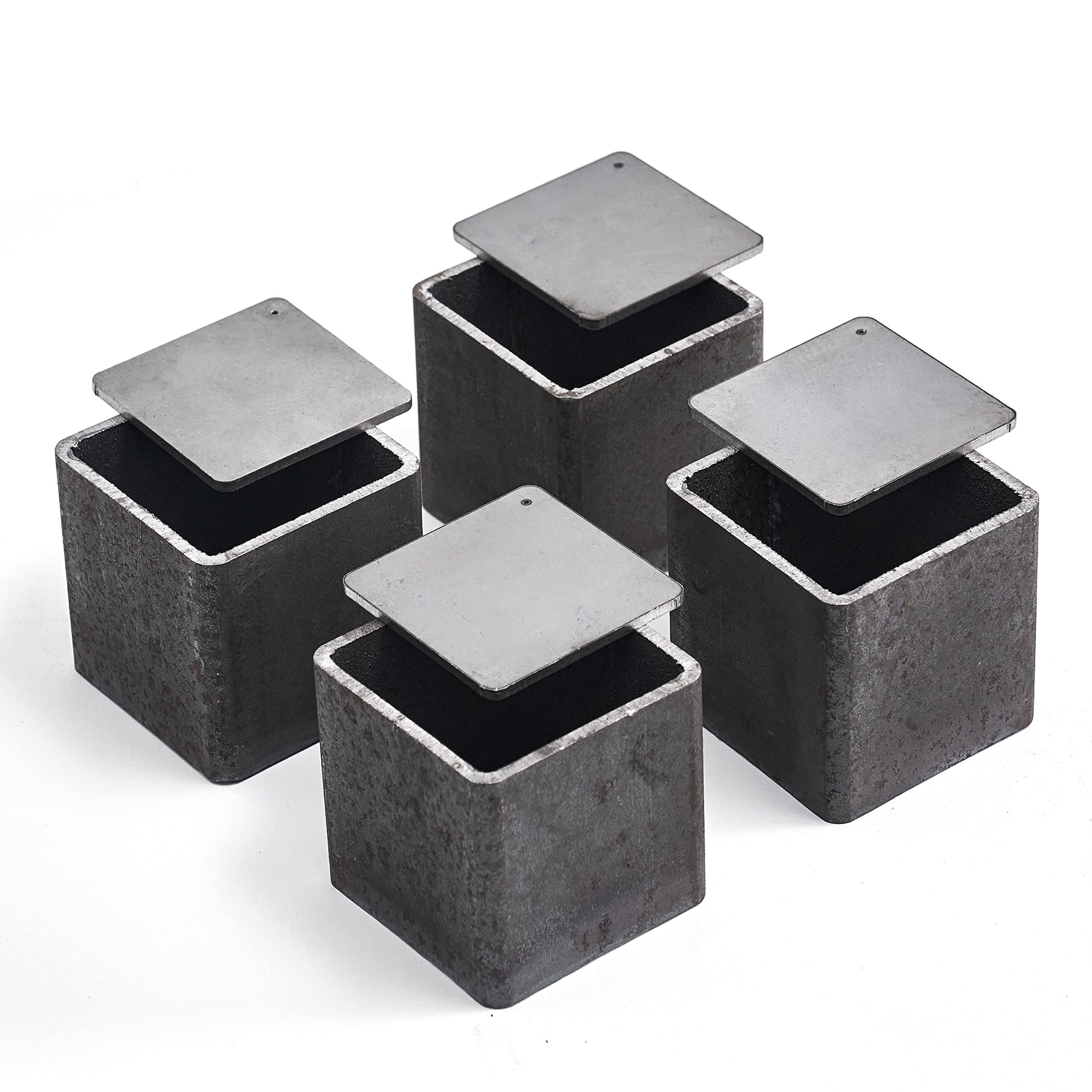 4 Pack 2"x2"x2" Upright Can For Canister Damascus Steel Tubes Stock Blanks Knife Making Forging,The Perfect Knife Making Steel Accessories for Professional Use and Hobbyist Use