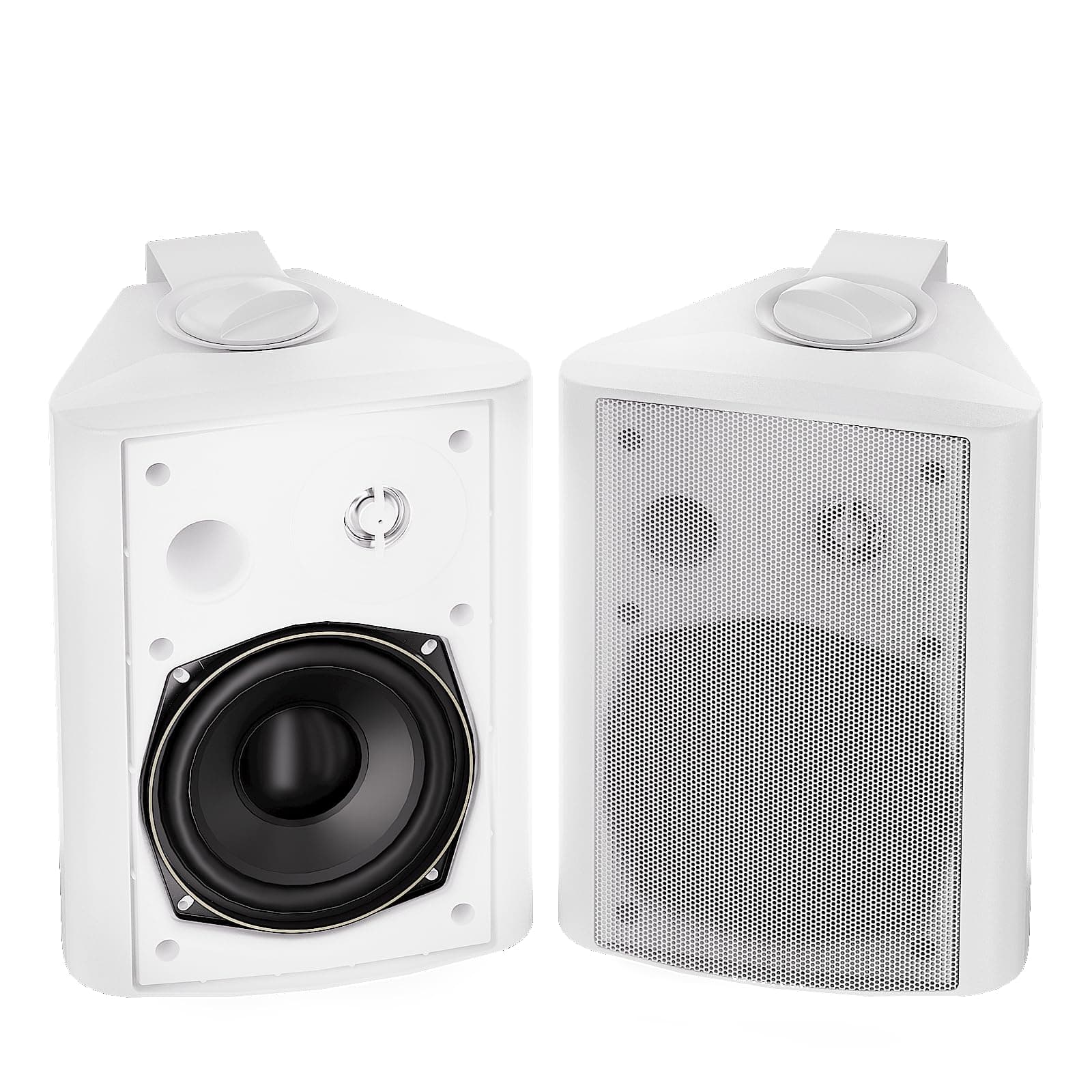 5.25 Inches 300 Watts Bluetooth Outdoor Speakers with Superior Dome Tweeter ALL Weather Wired Wall Mount System,White