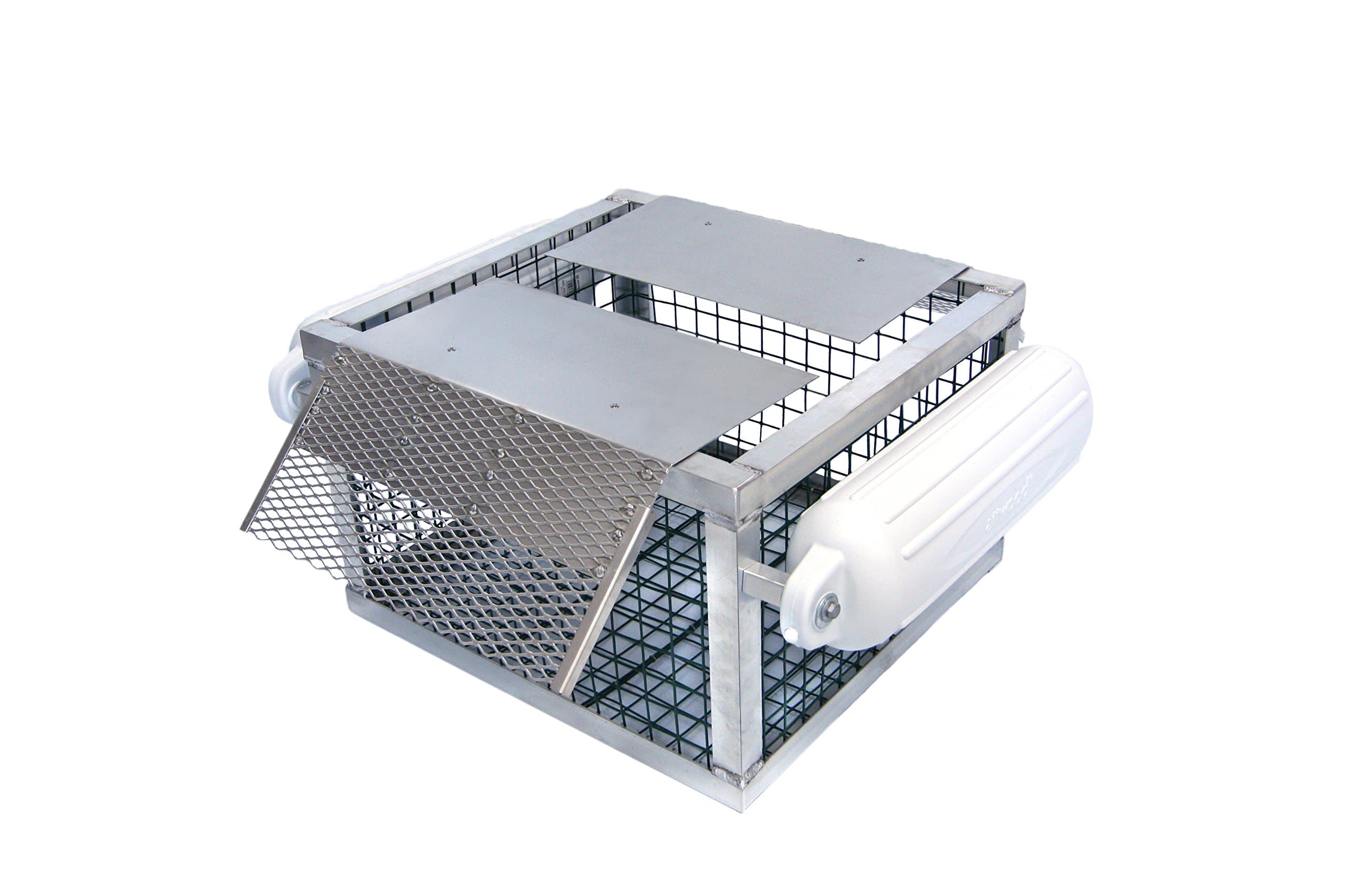 Pond King Floating Turtle Trap; All-Aluminum Welded Frame; Flippers with Stainless Steel Hinges